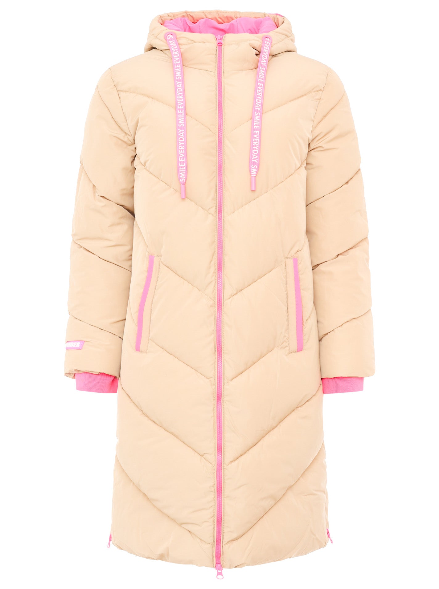 Zwillingsherz - Steppmantel / Steppjacke "Good Vibes Only" - Beige