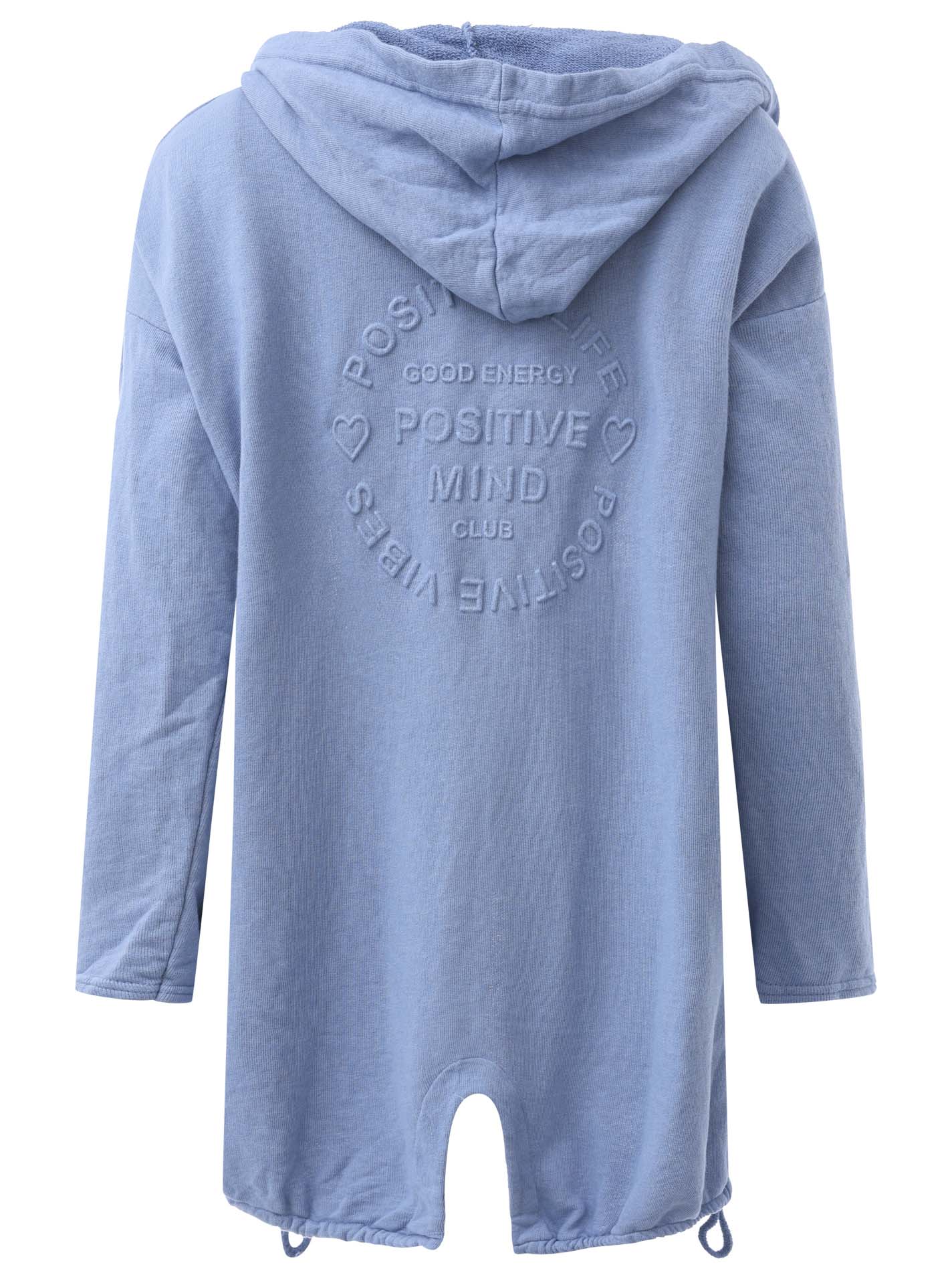 Zwillingsherz - Hoodiemantel "Positive Mind" - Blau