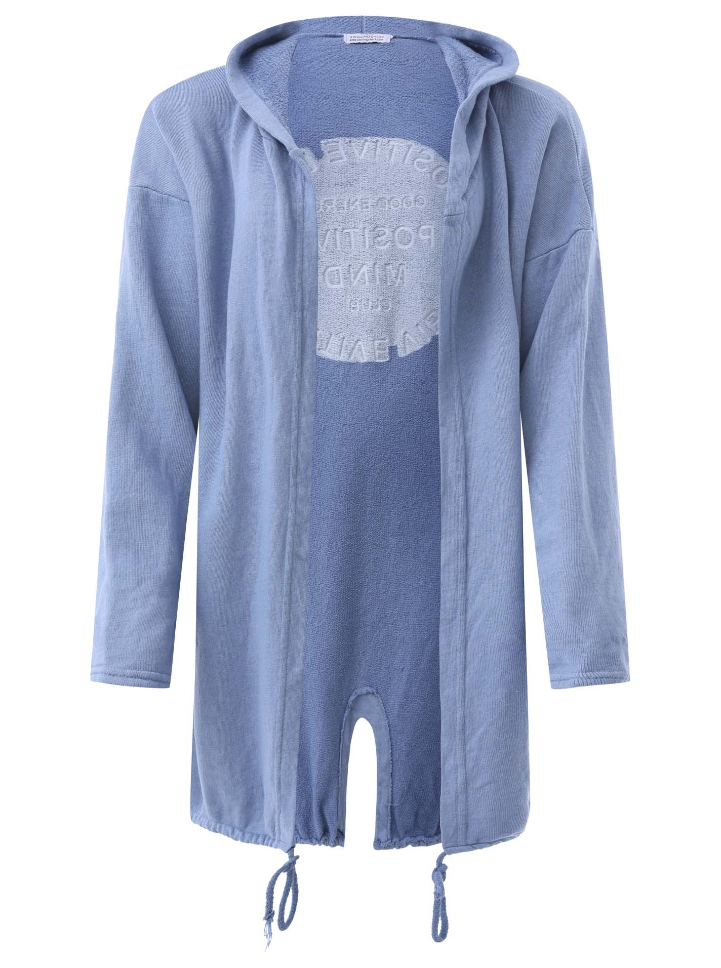 Zwillingsherz - Hoodiemantel "Positive Mind" - Blau