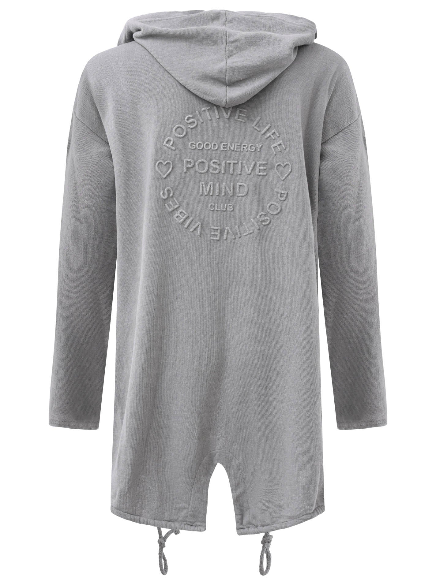 Zwillingsherz - Hoodiemantel "Positive Mind" - Grau