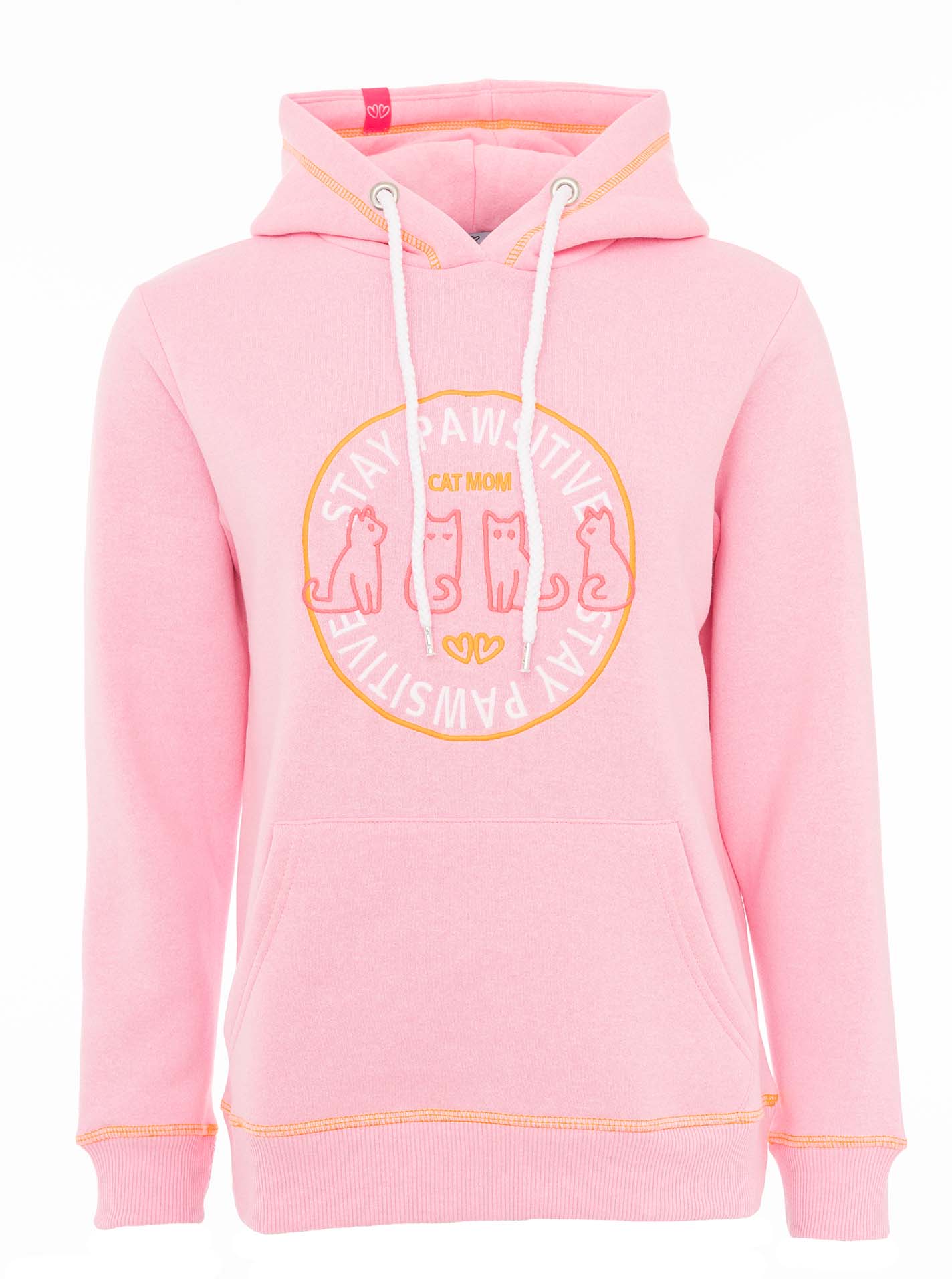 Zwillingsherz - Hoodie Neu "Cat Mom" - Rosa/Pink