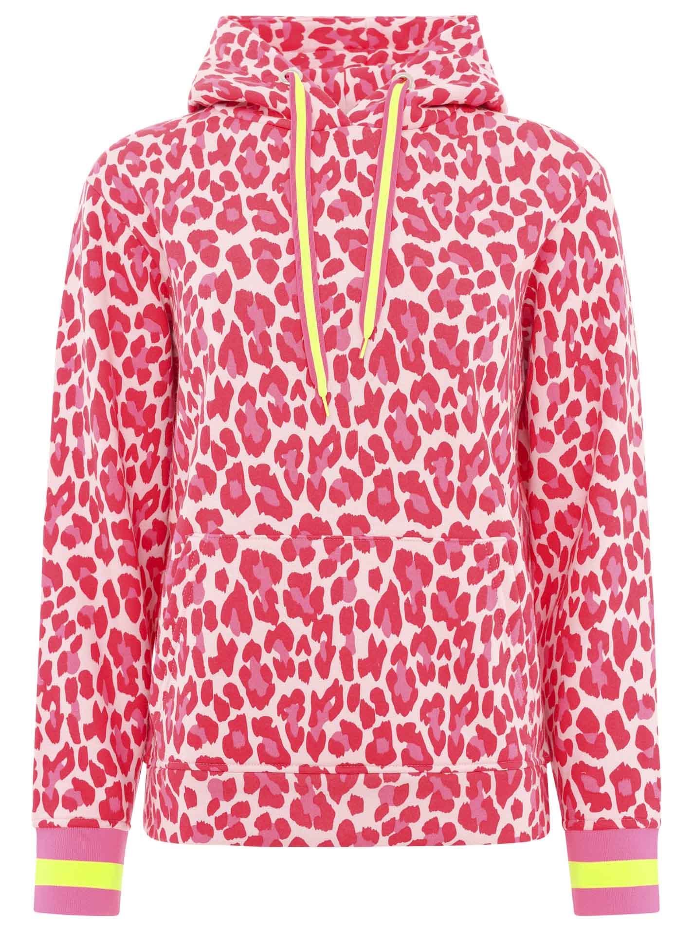 Zwillingsherz - Hoodie/Sweatshirt "Leopard Neon" - Pink/Weiß