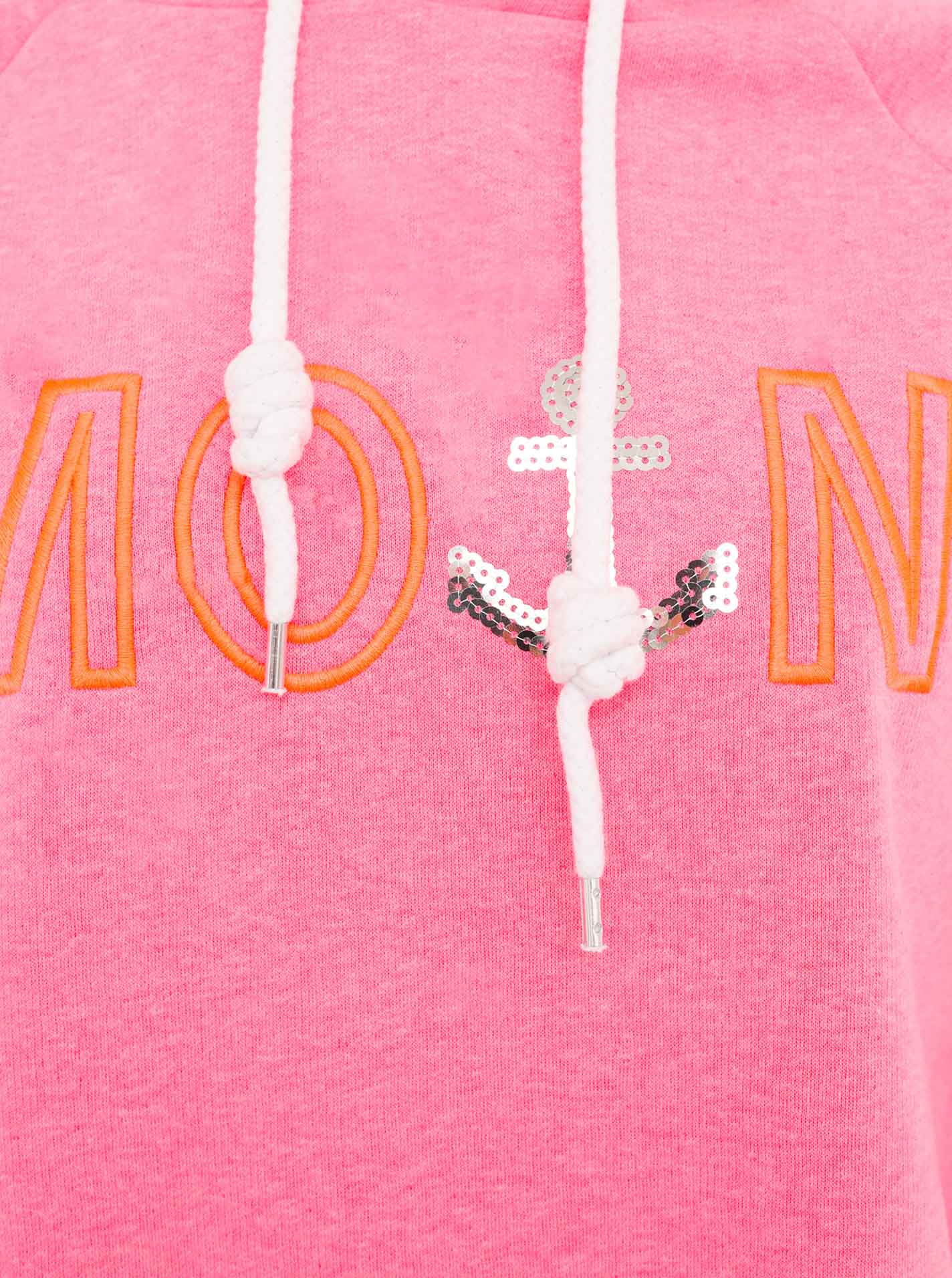 Zwillingsherz - Moin Hoodie/Sweatshirt mit Pailletten - Neonpink