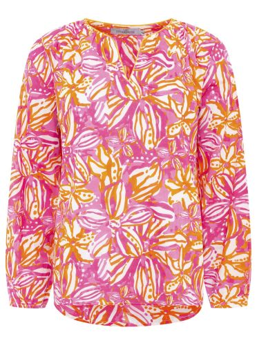 Zwillingsherz - Langarmbluse Blumentraum - Orange/Pink