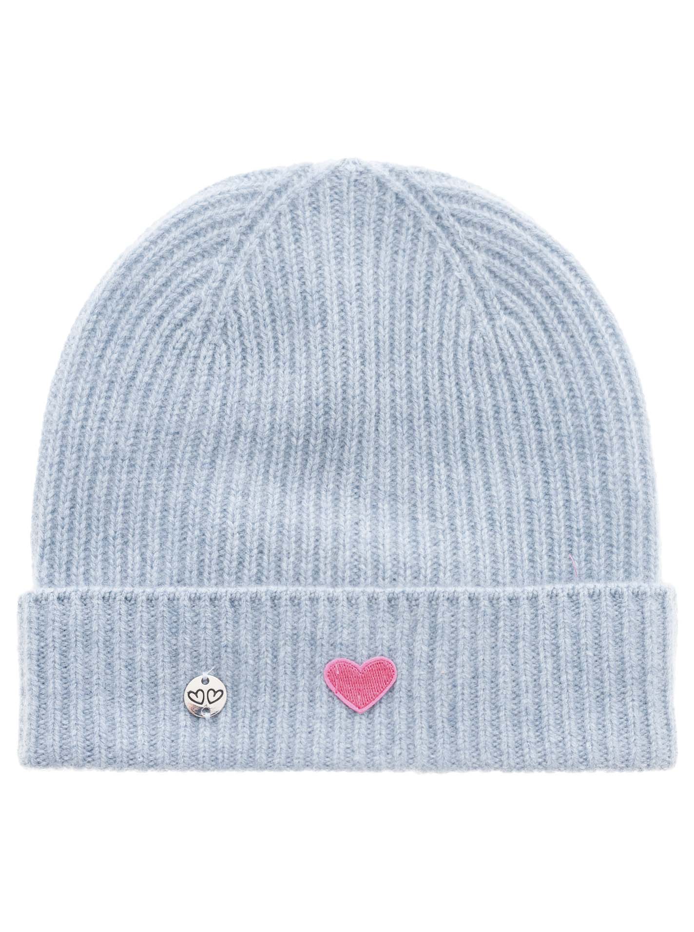 Zwillingsherz - Cashmere Mütze "Herz" - Hellblau