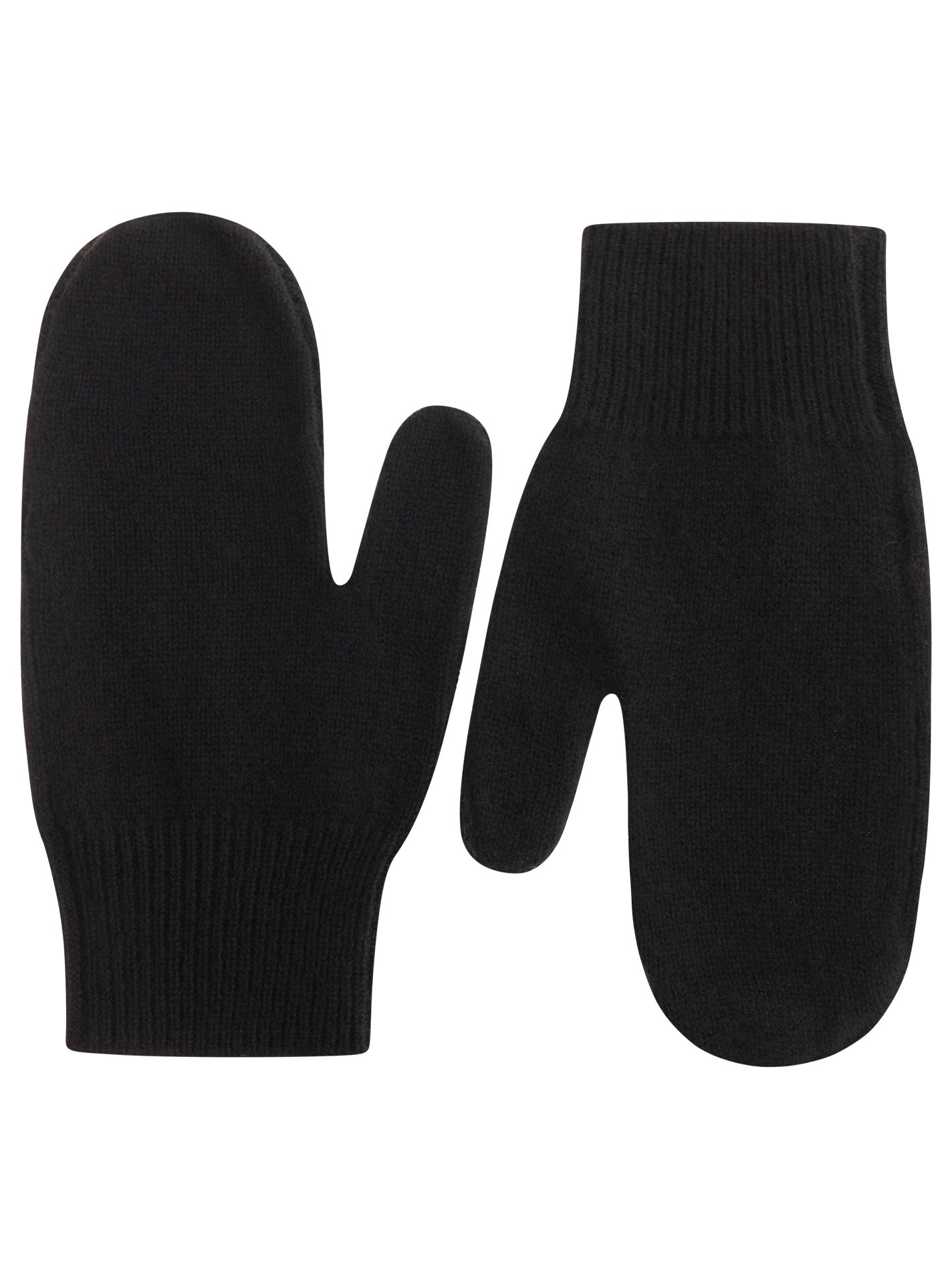 Zwillingsherz 100% Cashmere-Fäustlinge (Handschuhe) in Schwarz – weich, warm, edel