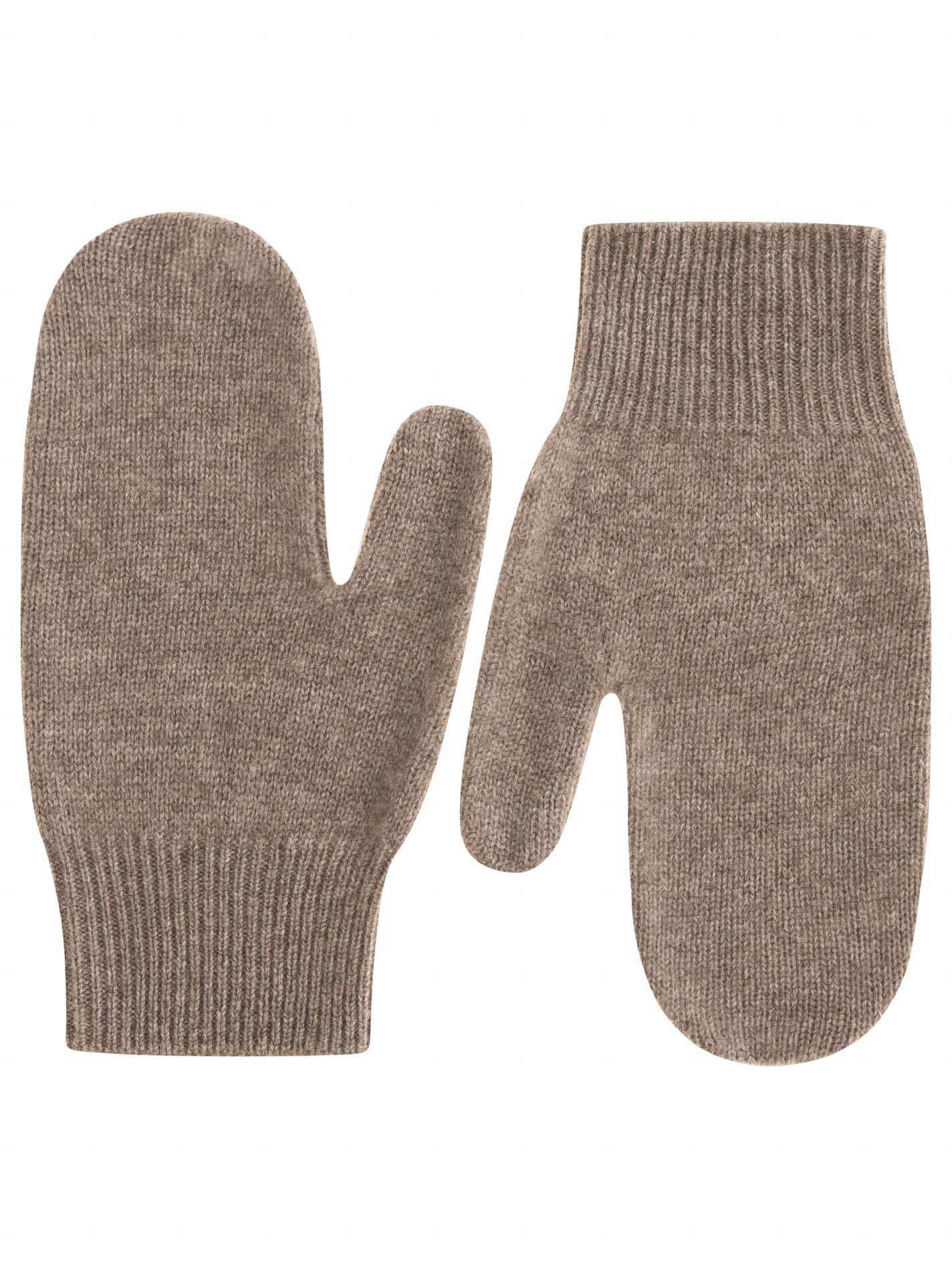 Zwillingsherz 100% Cashmere-Fäustlinge (Handschuhe) in Taupe – weich, warm, edel