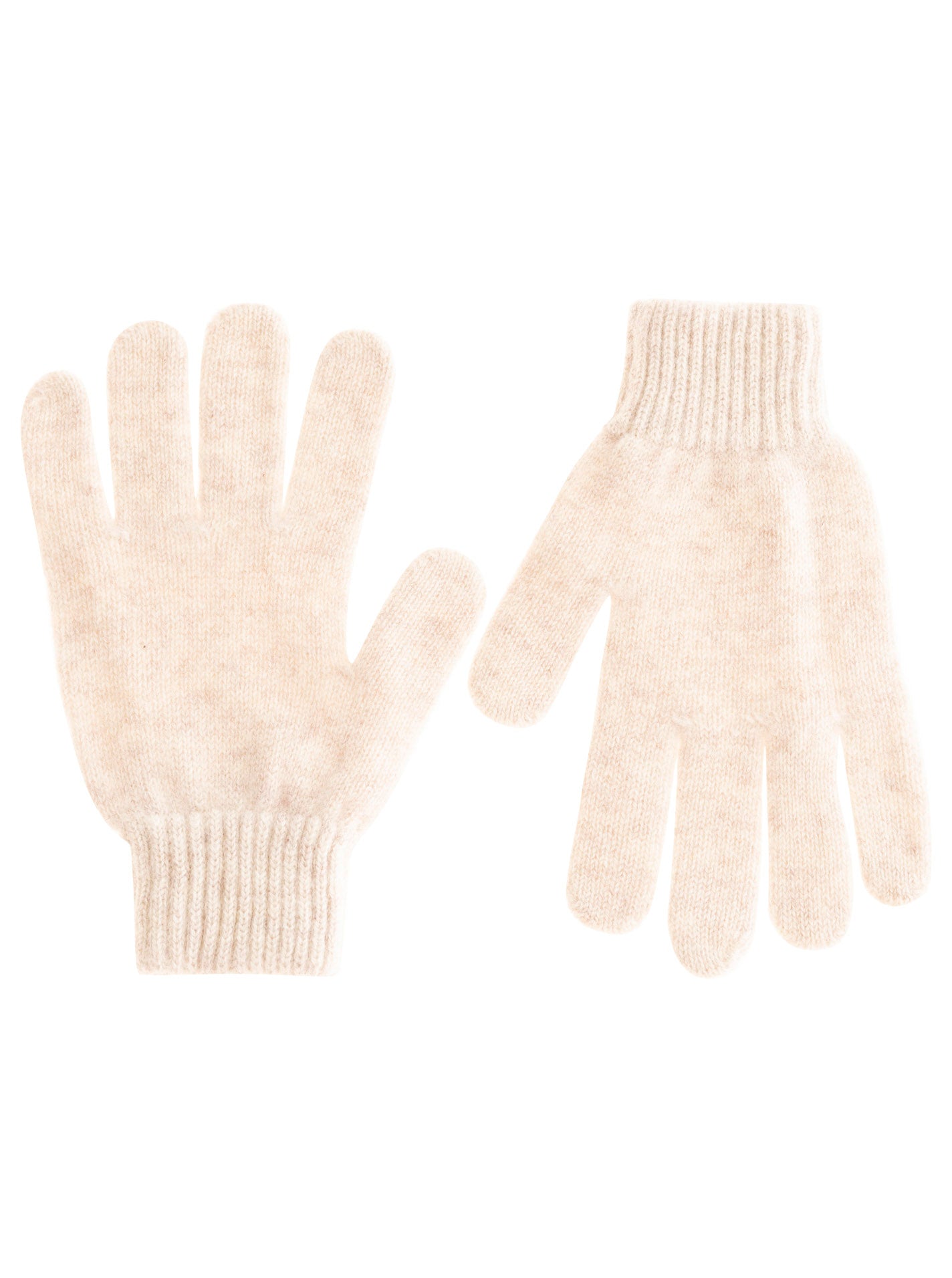 Zwillingsherz Damen Kaschmir-Handschuhe in Hellbeige, 100% Kaschmir