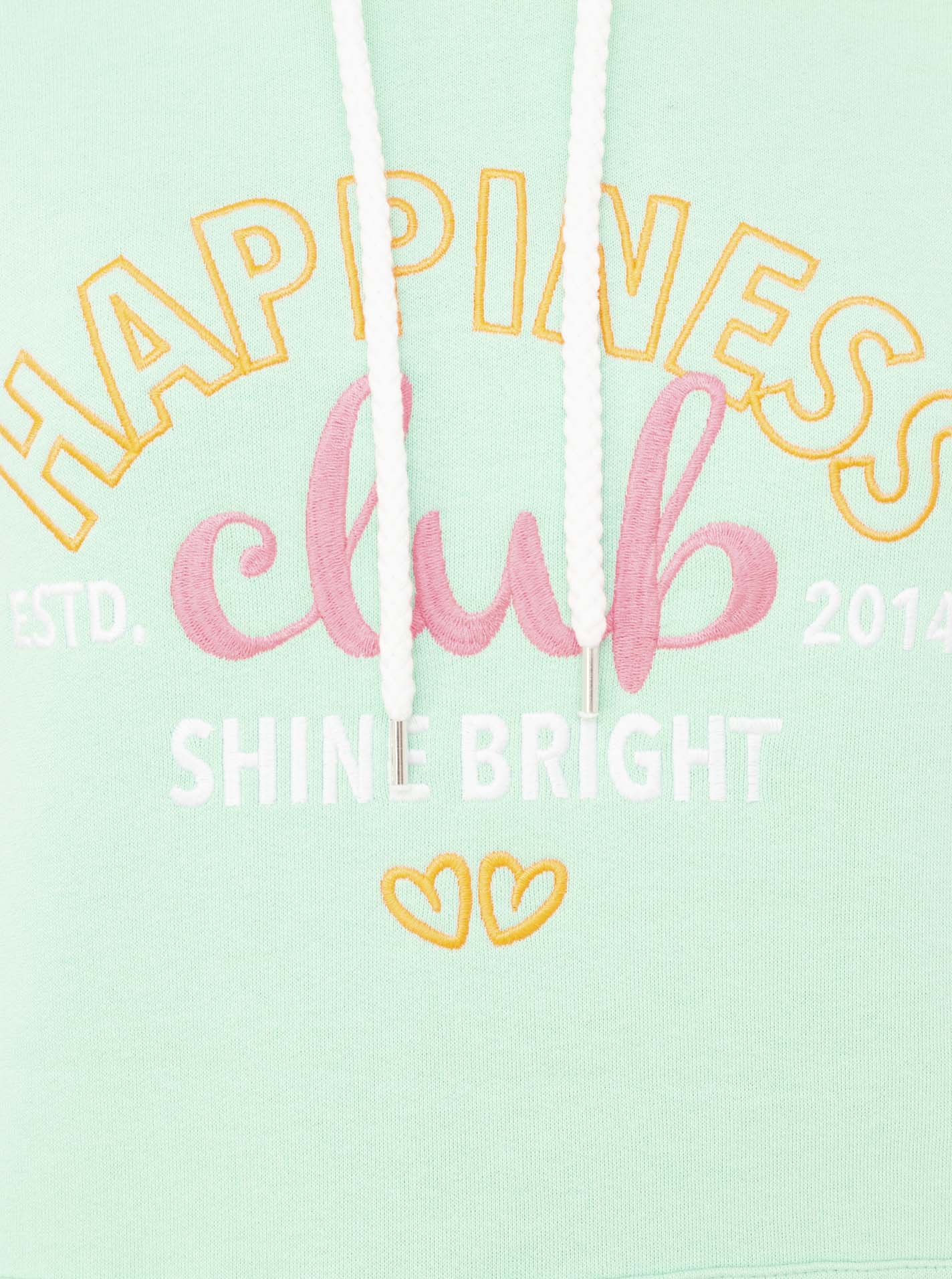 Zwillingsherz - Hoodie "Happiness Club shine bright" - Mint/Pink