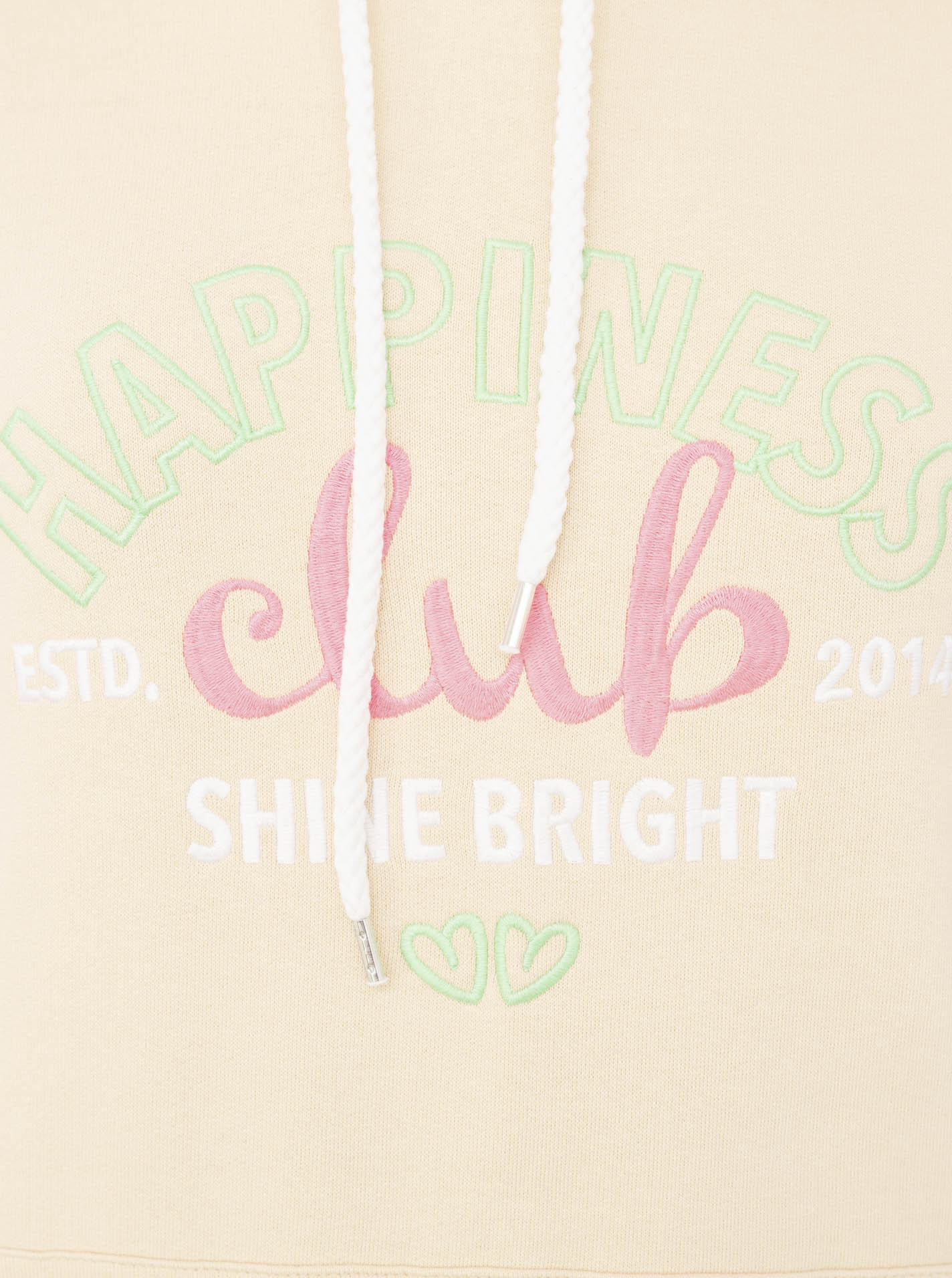 Zwillingsherz - Hoodie "Happiness Club shine bright" - Beige/Pink