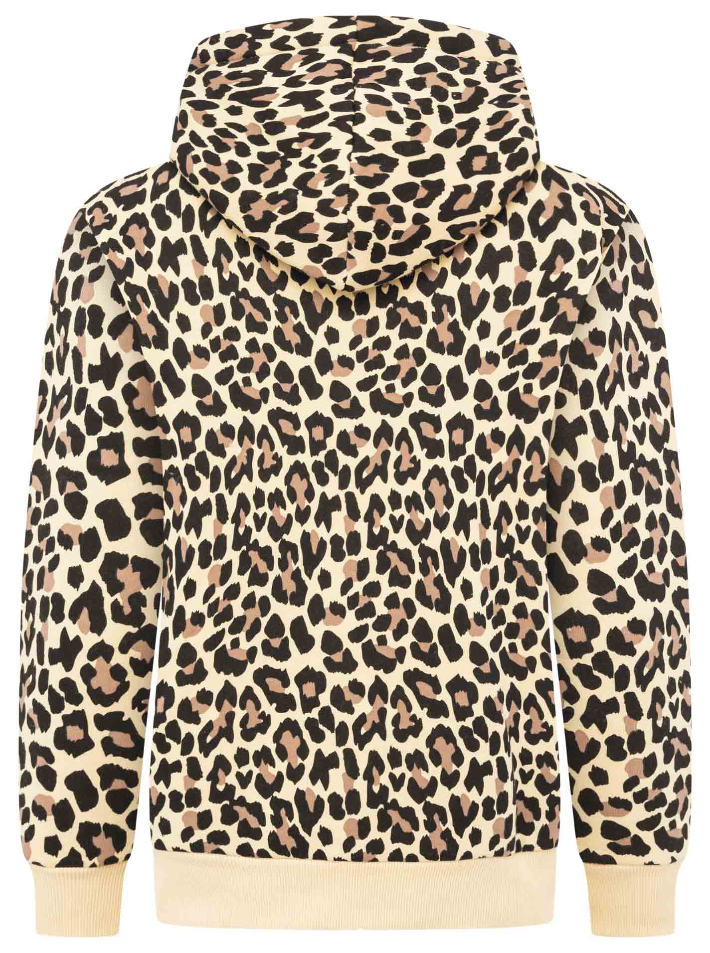 Zwillingsherz Hoodiejacke Leo Beige Schwarz – Rückansicht