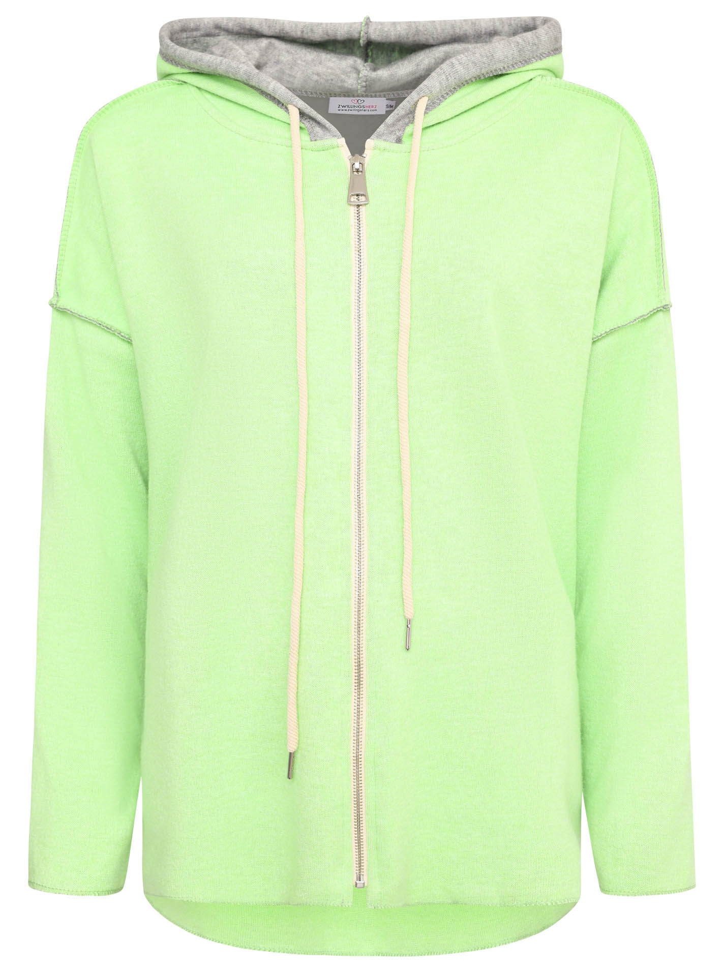 Zwillingsherz - Hoodiejacke mit Tasche - Lime (NEU)