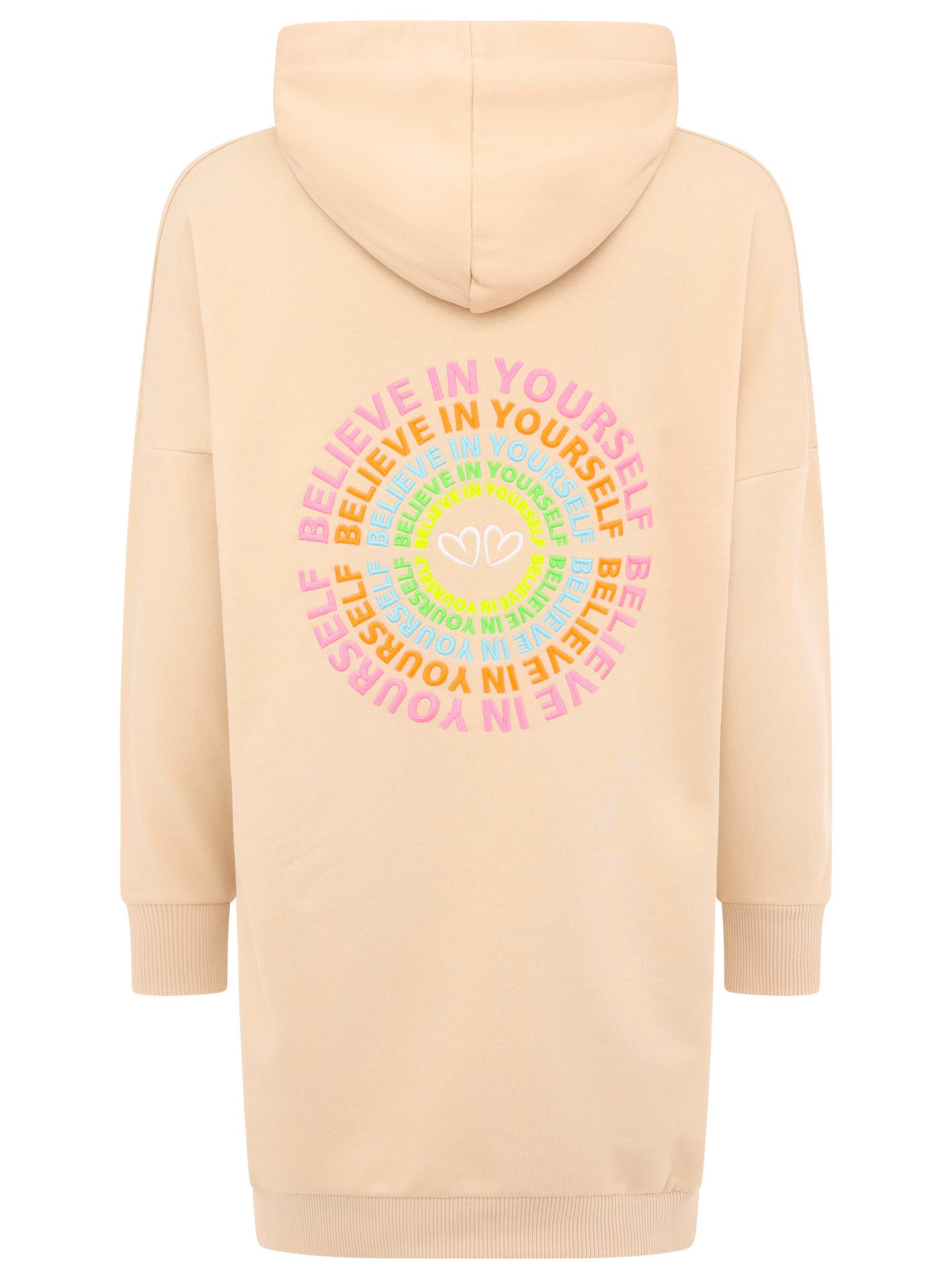 Zwillingsherz - Hoodiekleid "Good Vibes only - believe" - Beige