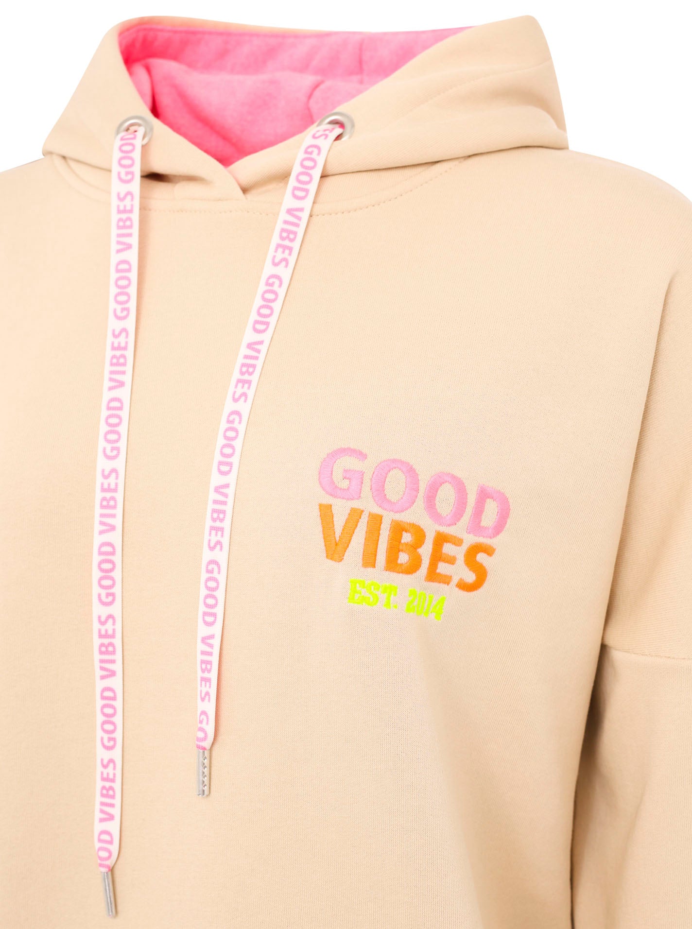 Zwillingsherz - Hoodiekleid "Good Vibes only - believe" - Beige