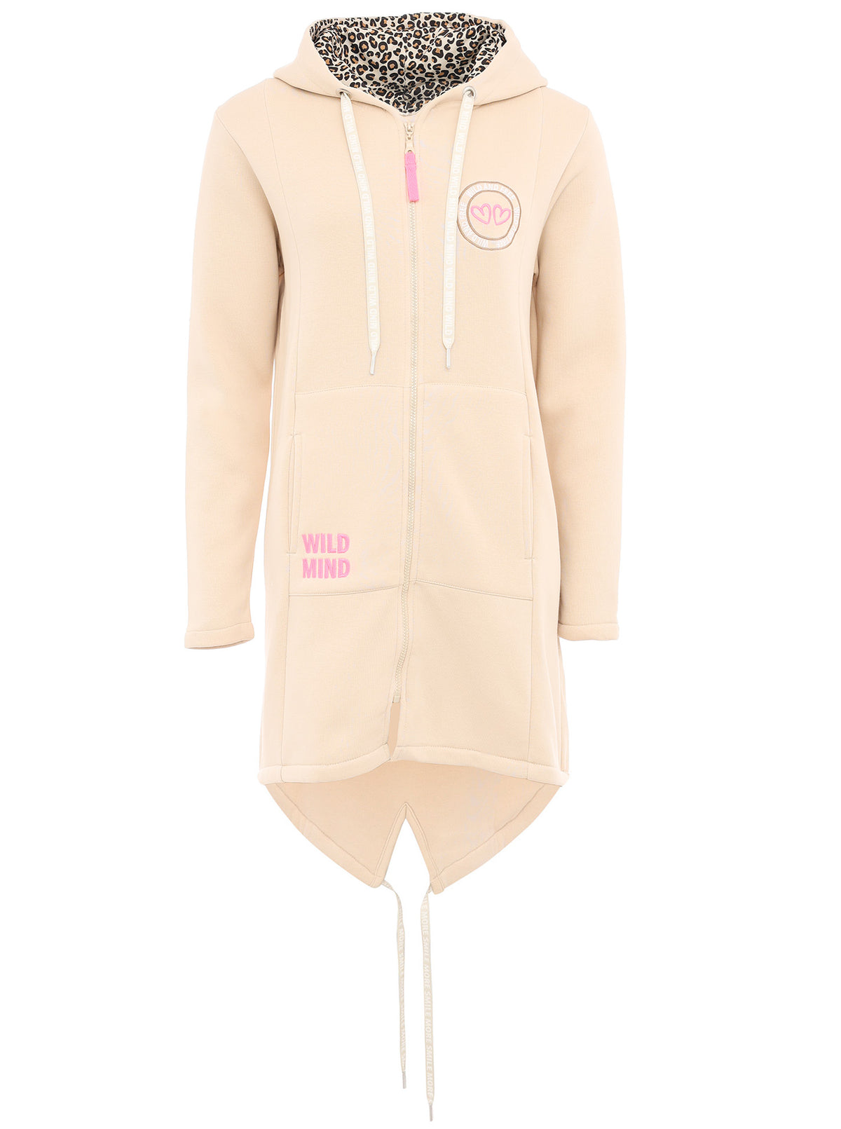 Zwillingsherz - Hoodiemantel "Leo Wild and Free" - Beige