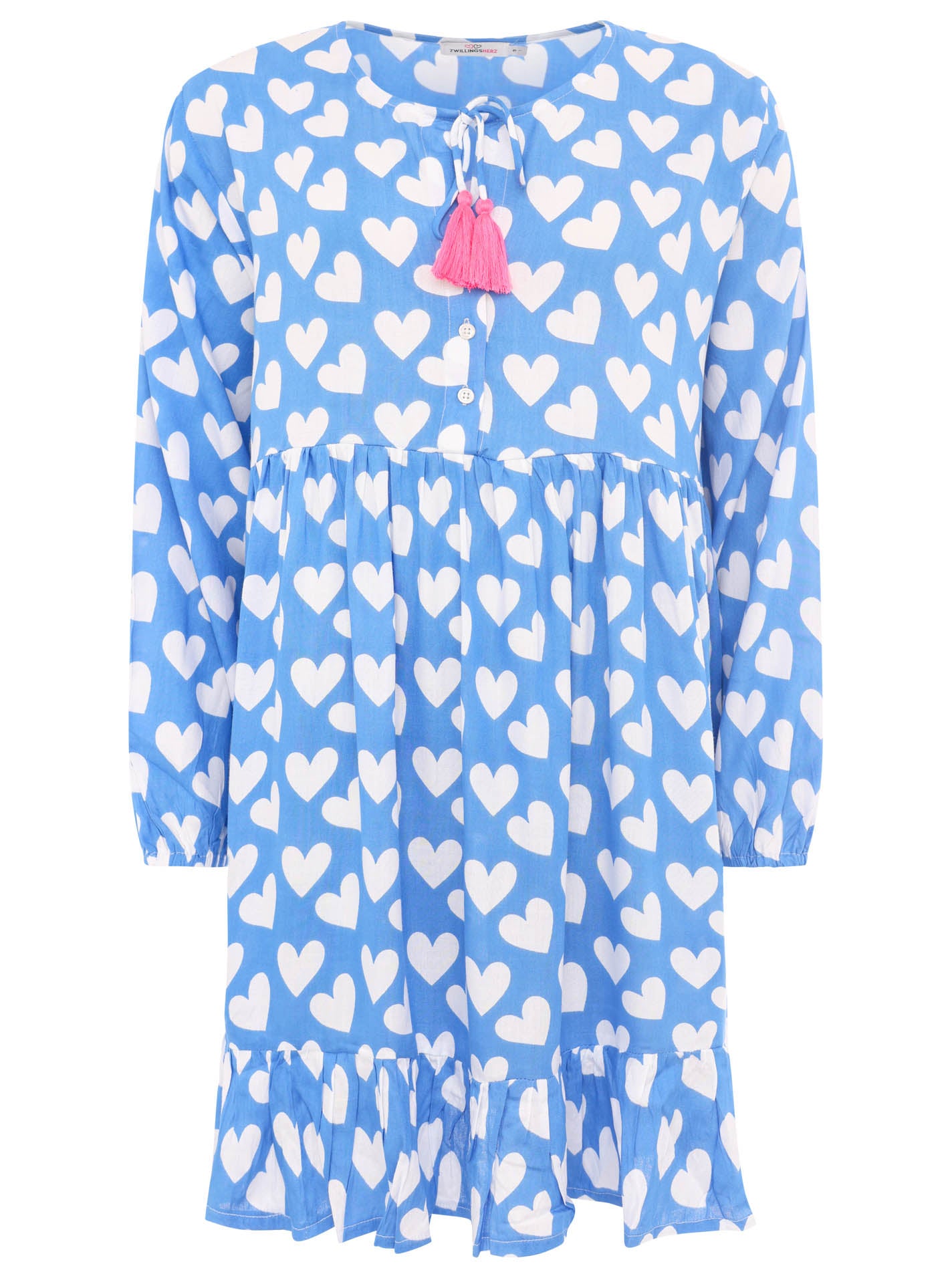 Zwillingsherz - Kleid/Tunika - Herz Classic - Hellblau/Pink