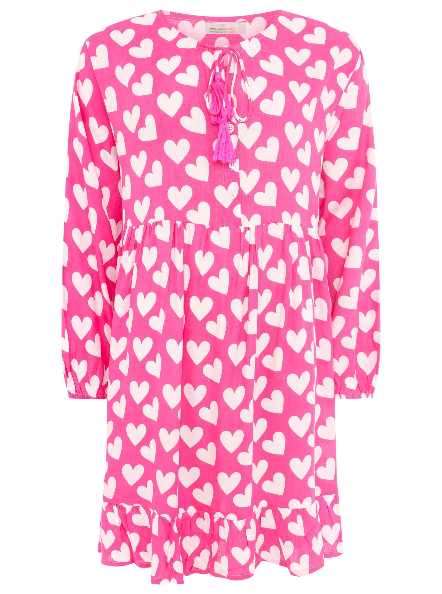 Zwillingsherz - Kleid/Tunika - Herz Classic - Pink/Weiß