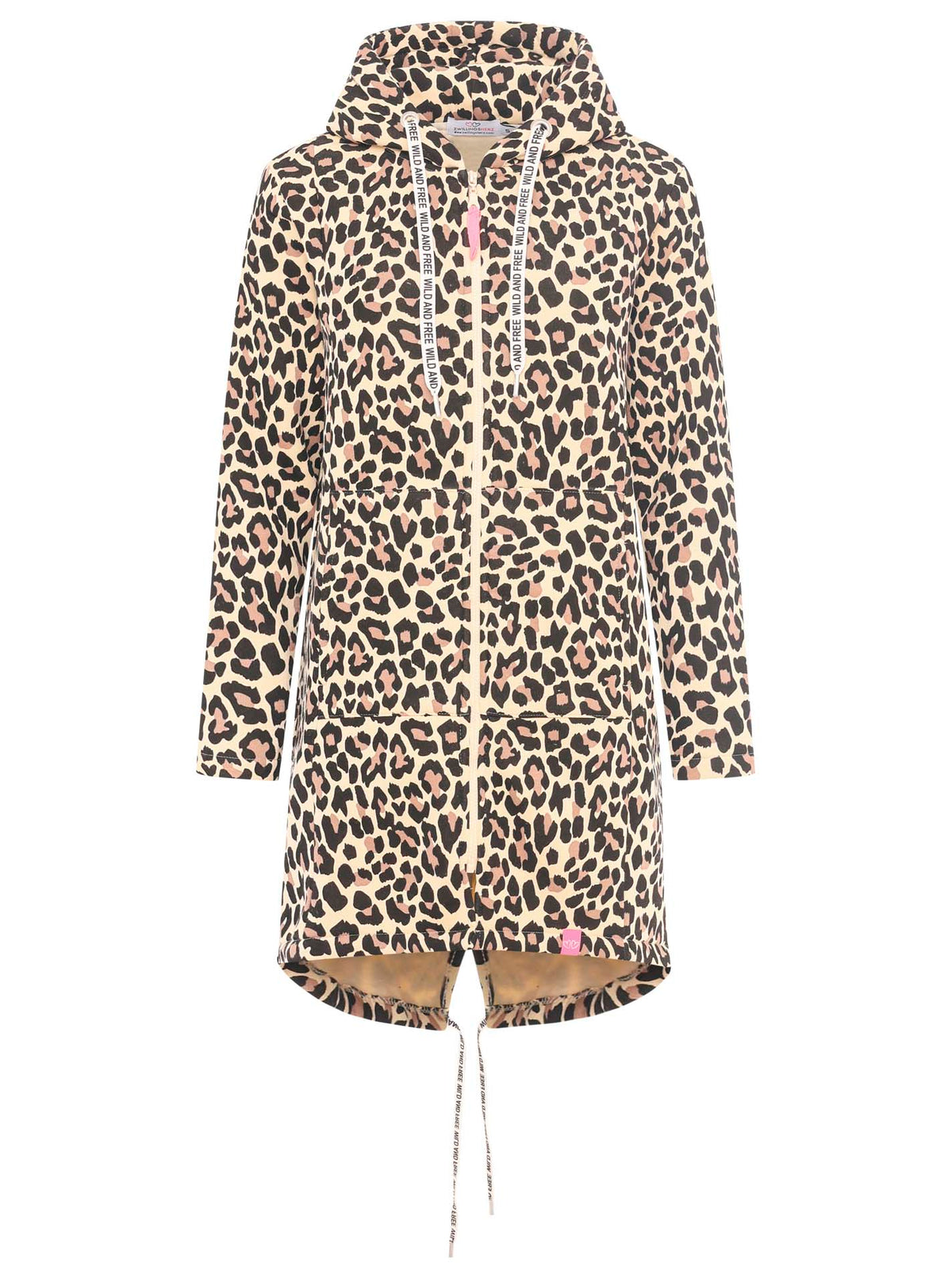 Zwillingsherz - Hoodiemantel "Leo Dream" - Beige/Schwarz