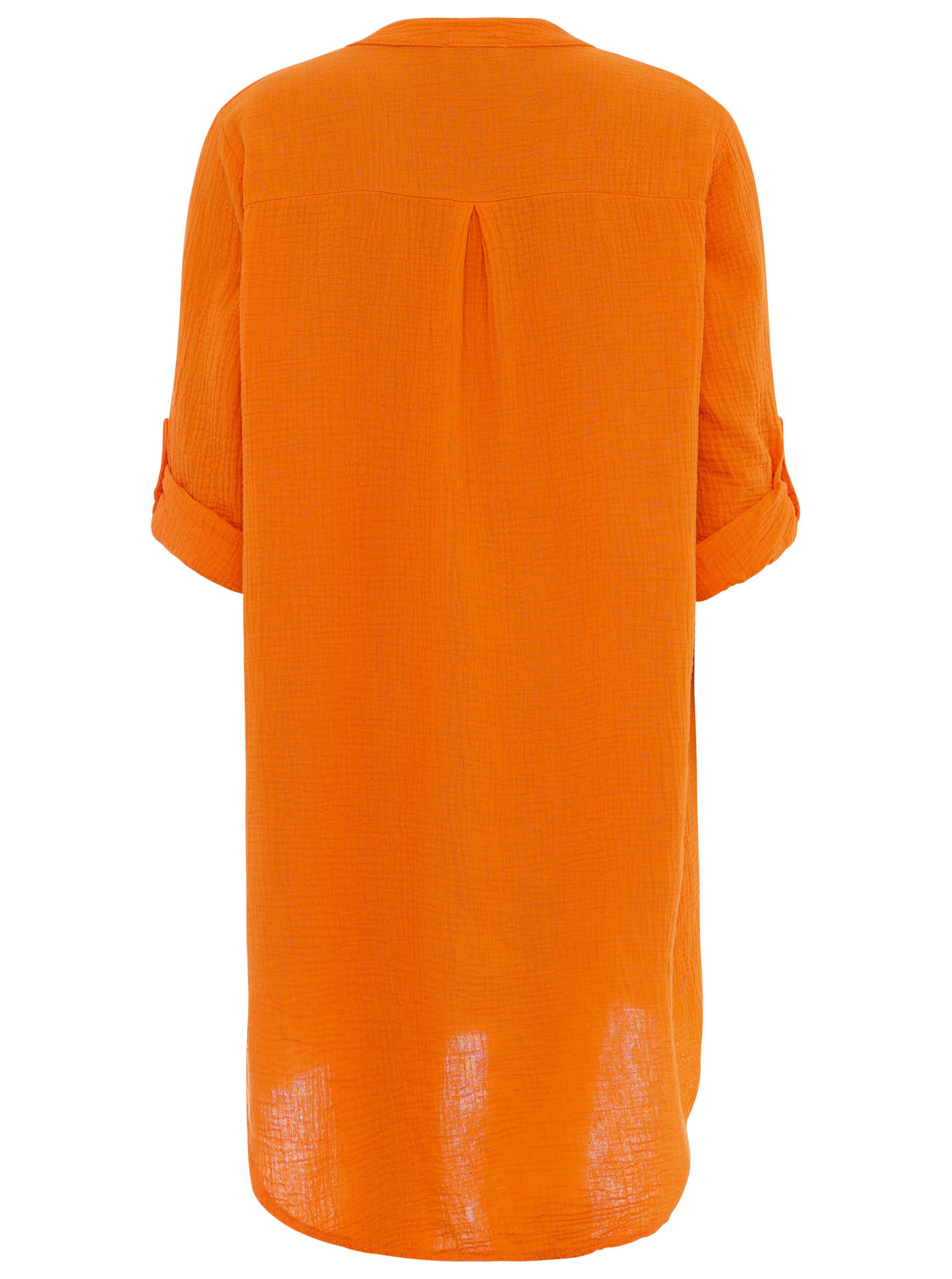 Zwillingsherz Musselin Tunika in Orange – Rückansicht