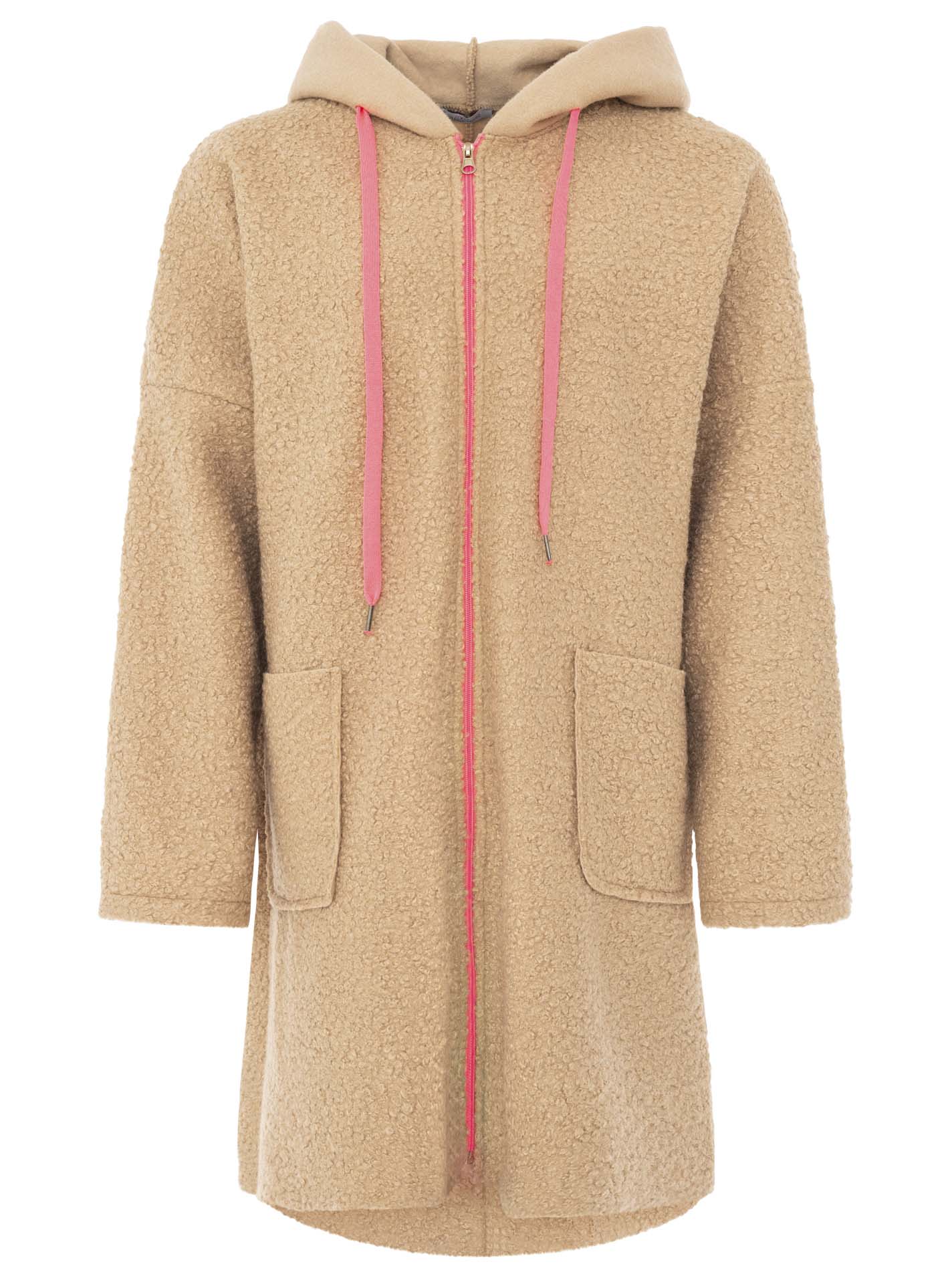 Zwillingsherz Teddy Plüsch Mantel - Mittelbeige