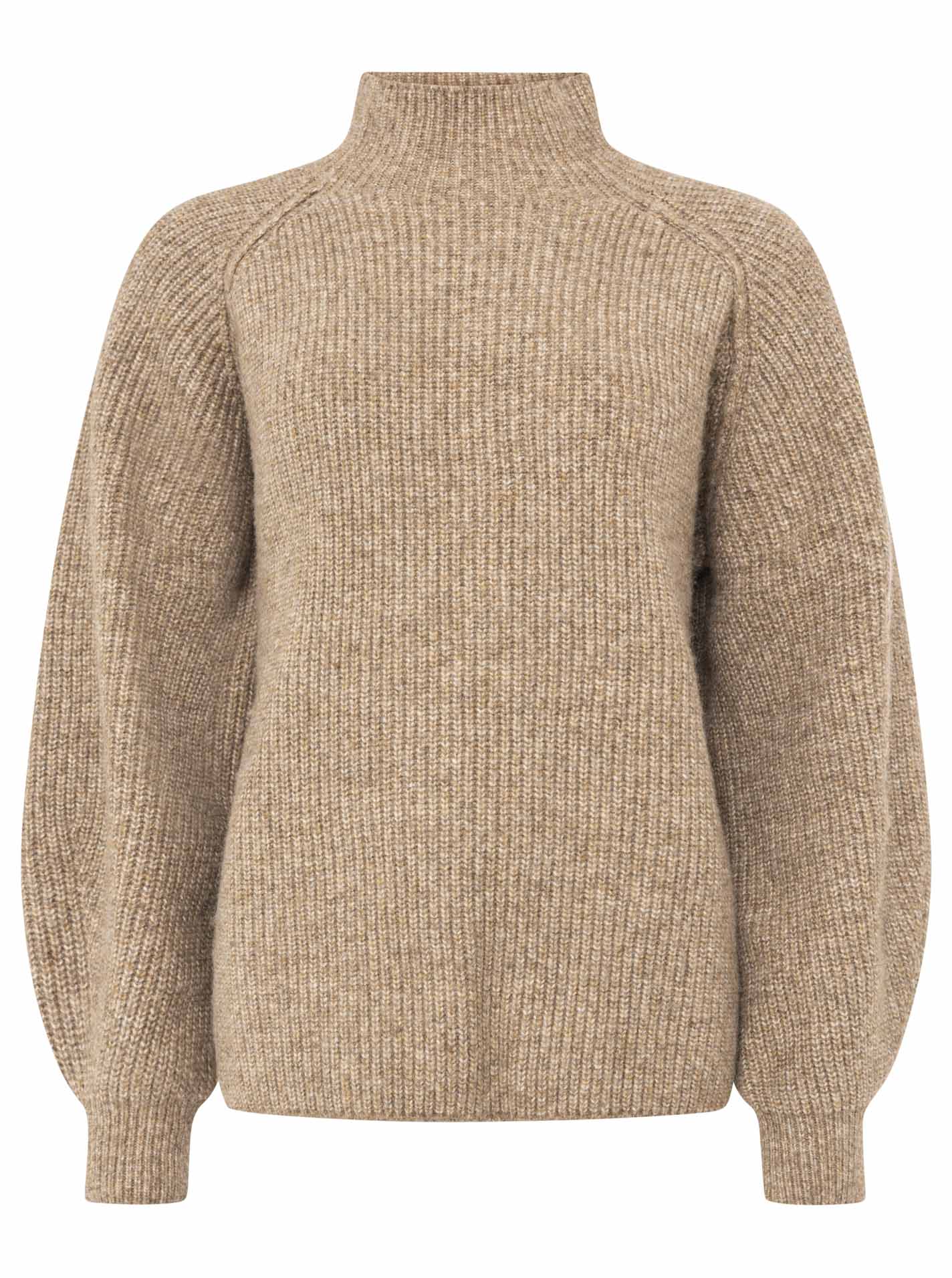 Zwillingsherz - Pullover Stehkragen - Beige