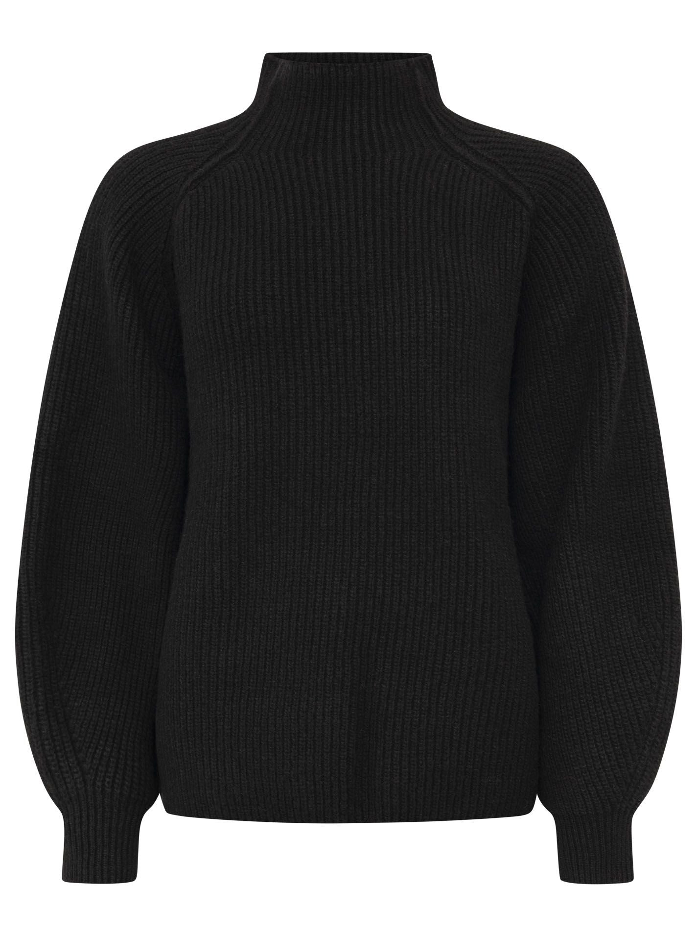 Zwillingsherz - Pullover Stehkragen - Schwarz