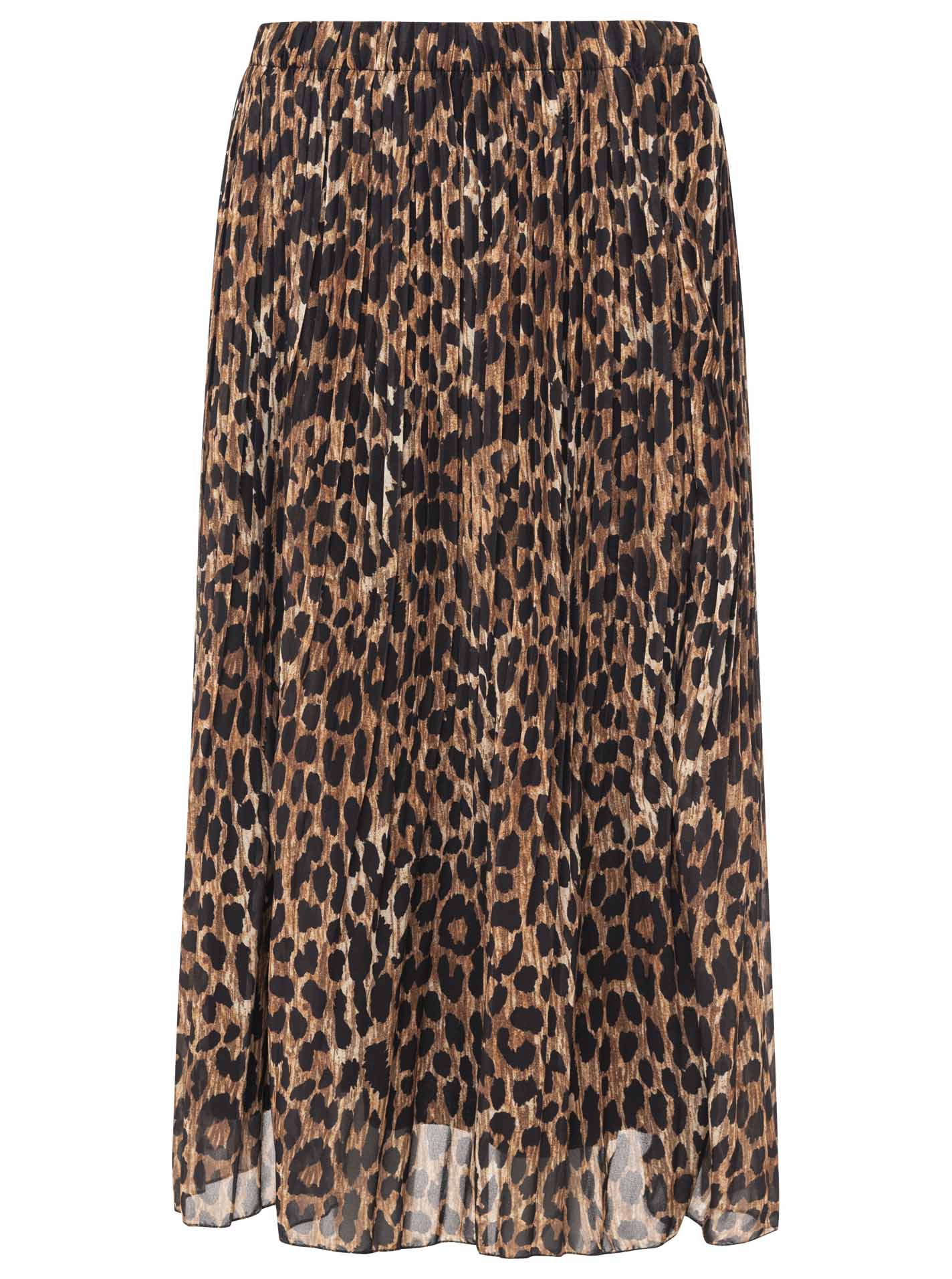 Zwillingsherz Leo Plissee Rock Braun – Eleganter Rock für Damen im Animal Print Stil