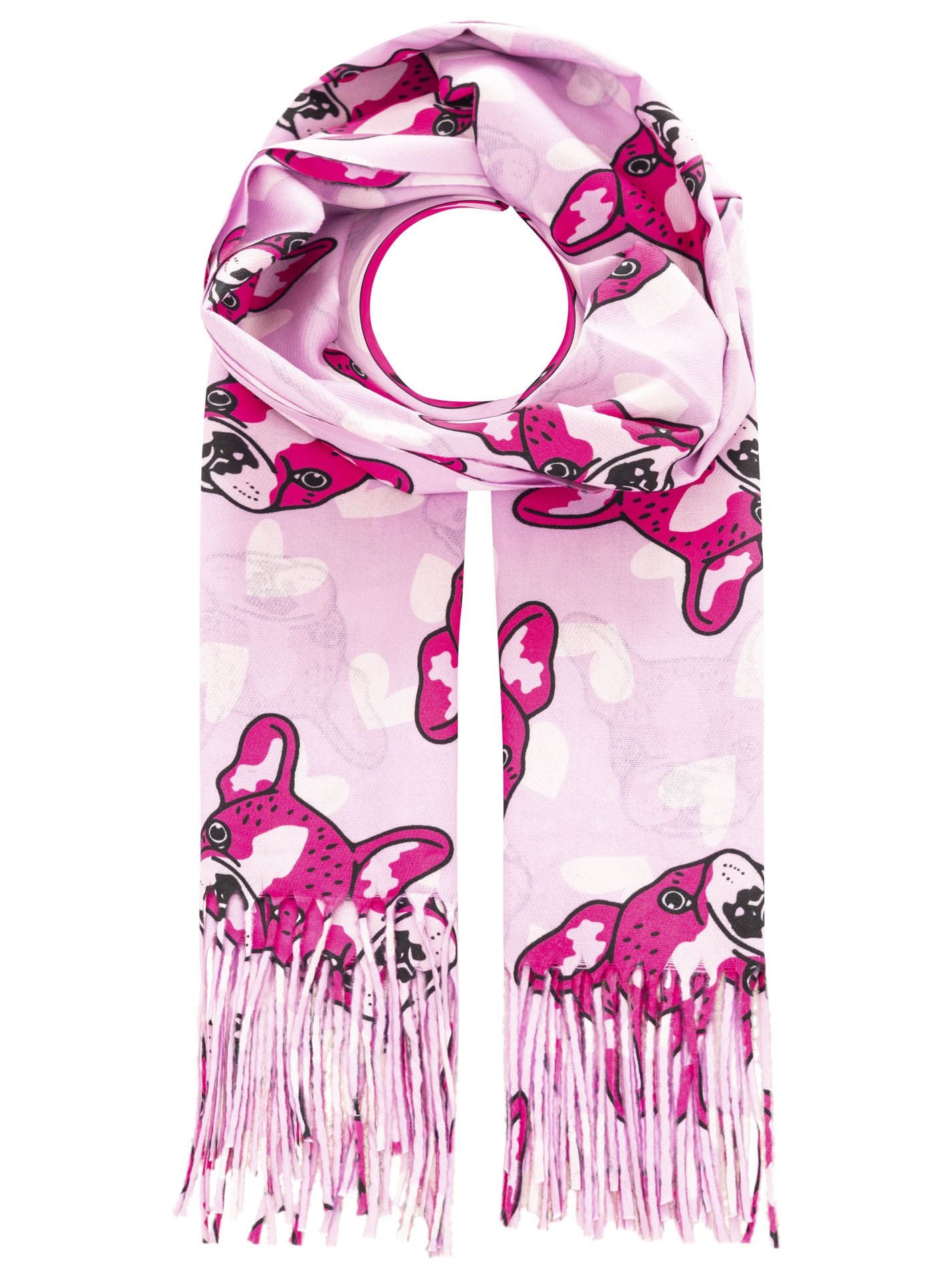Zwillingsherz - Schal "Frenchie Love" - Pink