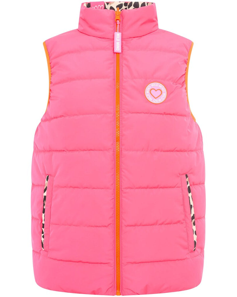 Zwillingsherz Wendbare Steppweste in Strandpink und Leo Pink – modisch und vielseitig tragbar