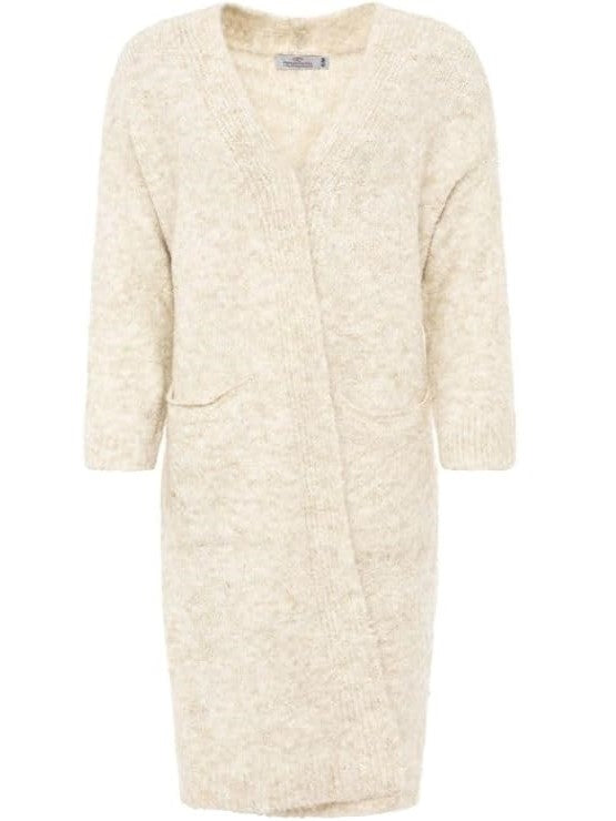 Zwillingsherz - Weiche Strickjacke mit Wolle - Beige