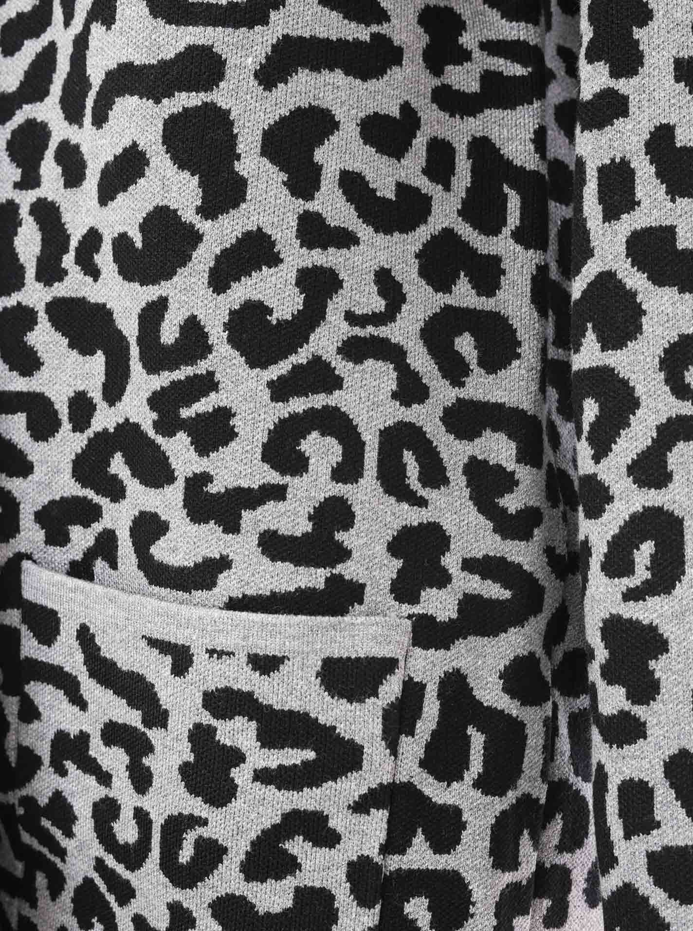 Zwillingsherz Strickjacke mit Kapuze Leo/Leopard - Schwarz/Grau/Pink