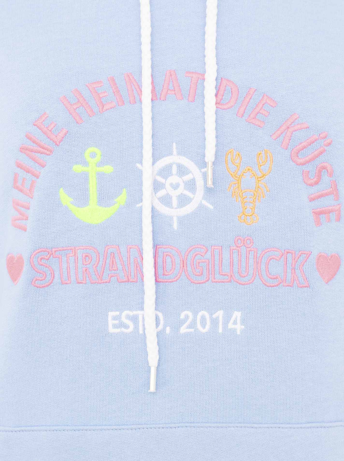 Zwillingsherz - Hoodie "Strandglück Meine Heimat Küste" - Hellblau