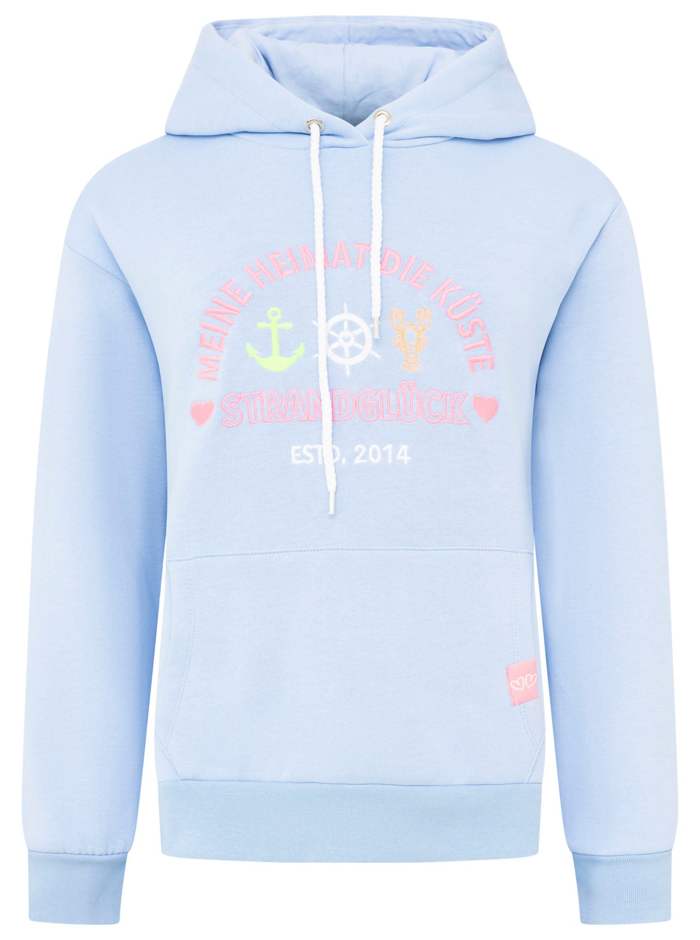 Zwillingsherz - Hoodie "Strandglück Meine Heimat Küste" - Hellblau