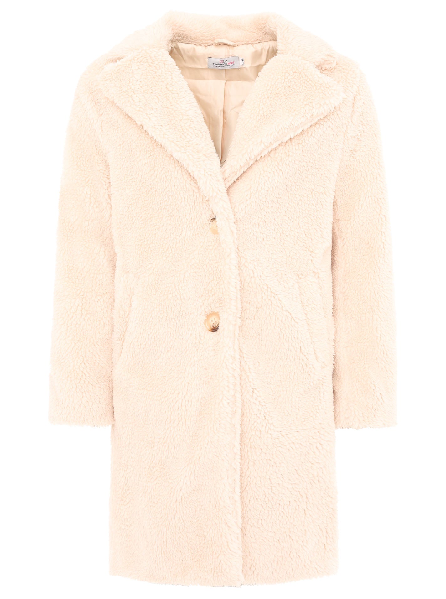 Zwillingsherz Teddy Kuschelmantel Creme