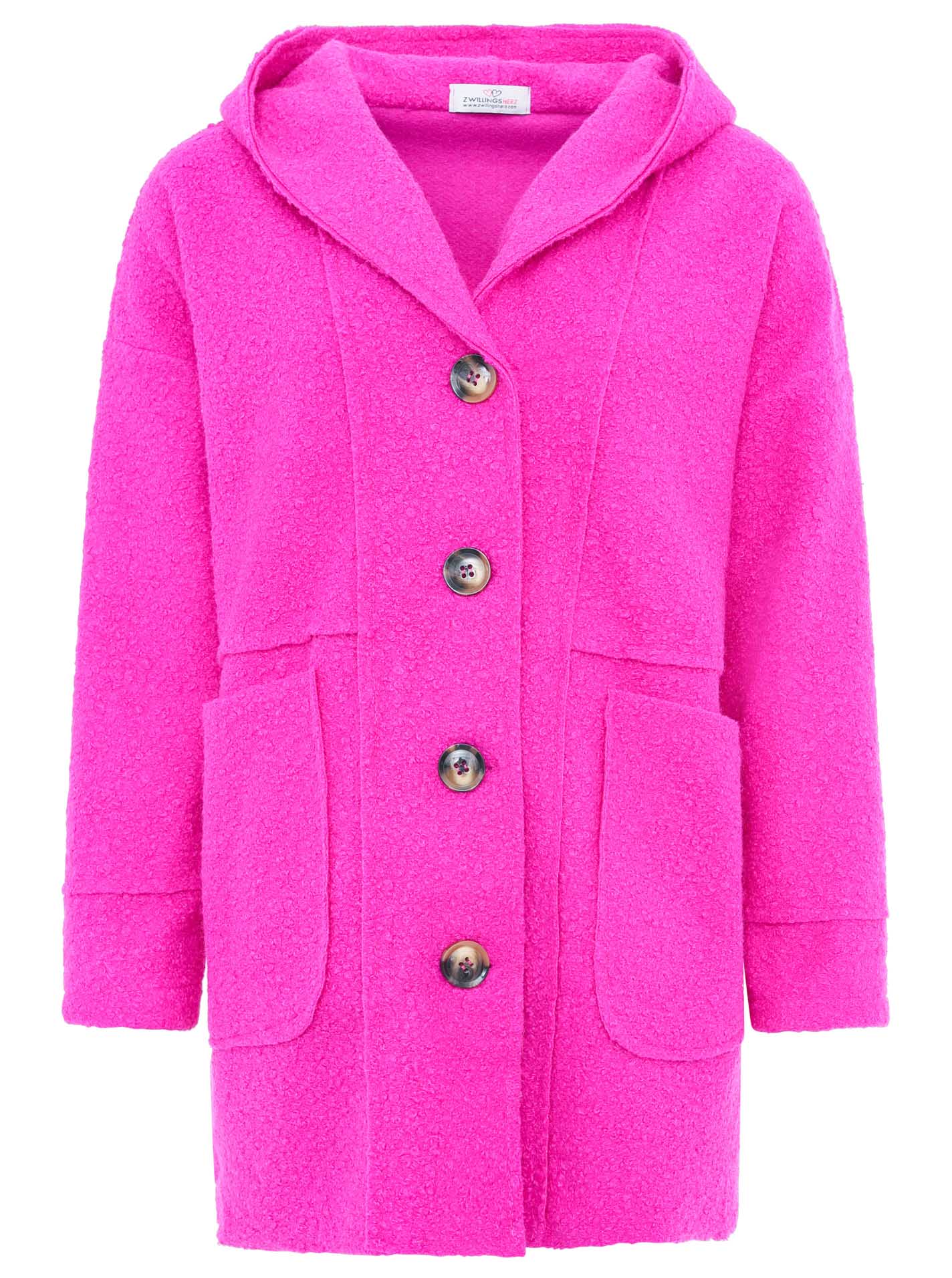 Zwillingsherz Teddy Plüsch Mantel - Pink