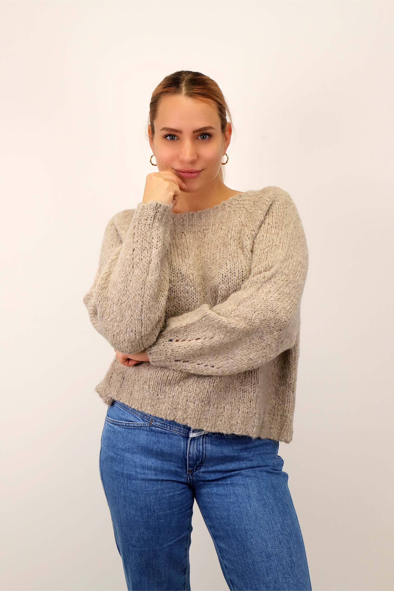 Pullover kurz "Vintage" - Taupe