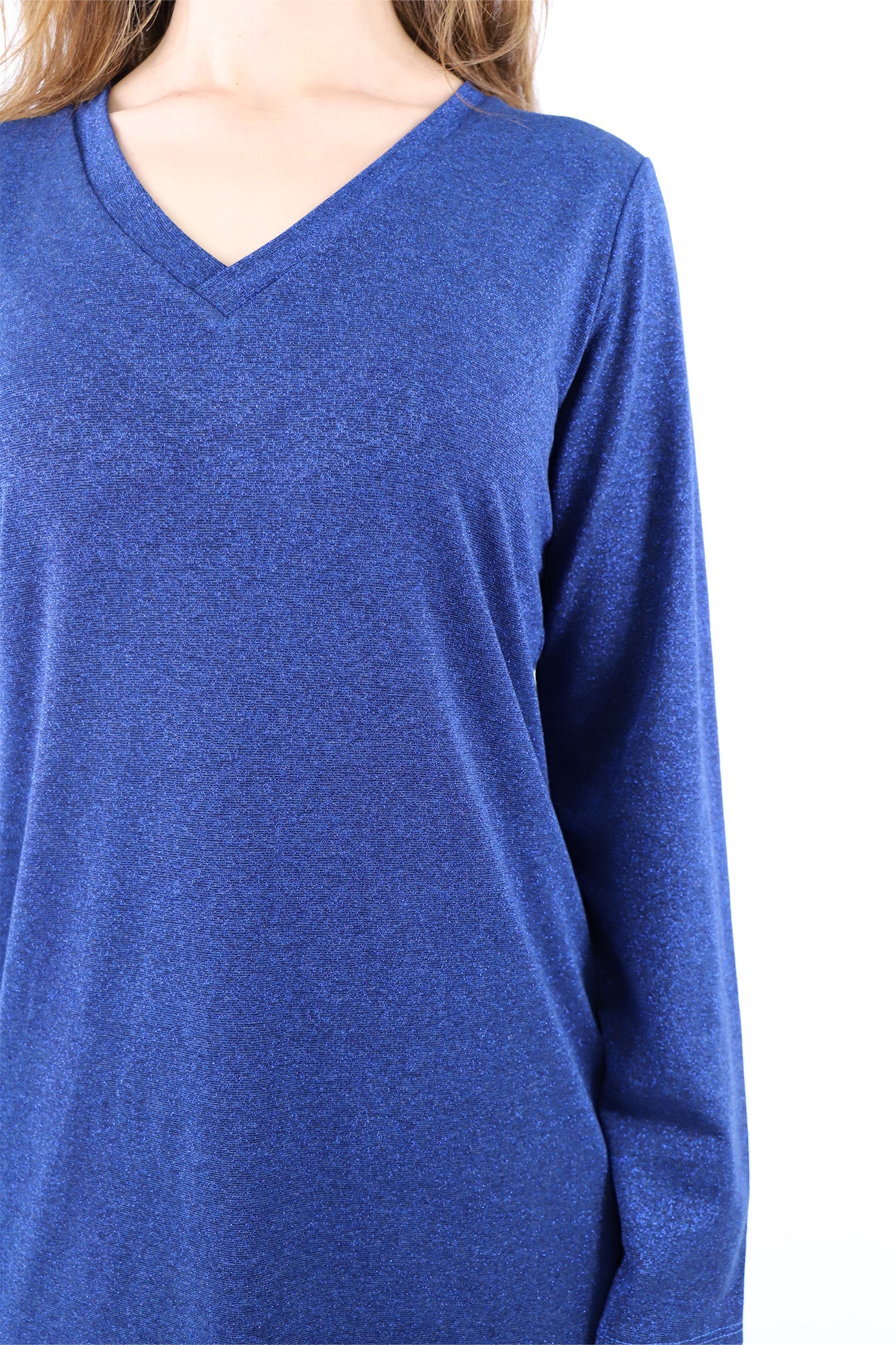 Festliches Lurex Kleid - Blau