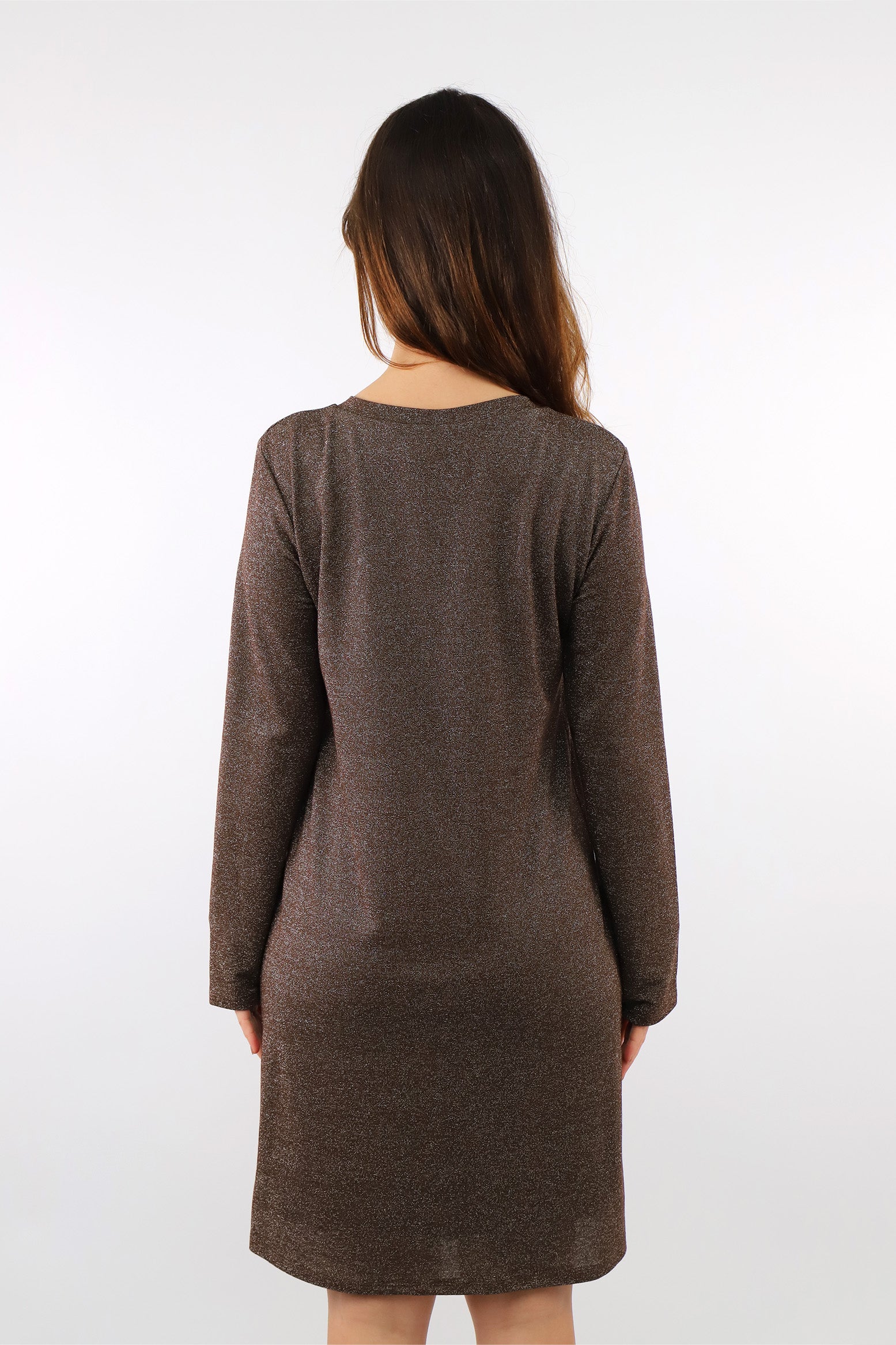 Festliches Lurex Kleid - Braun