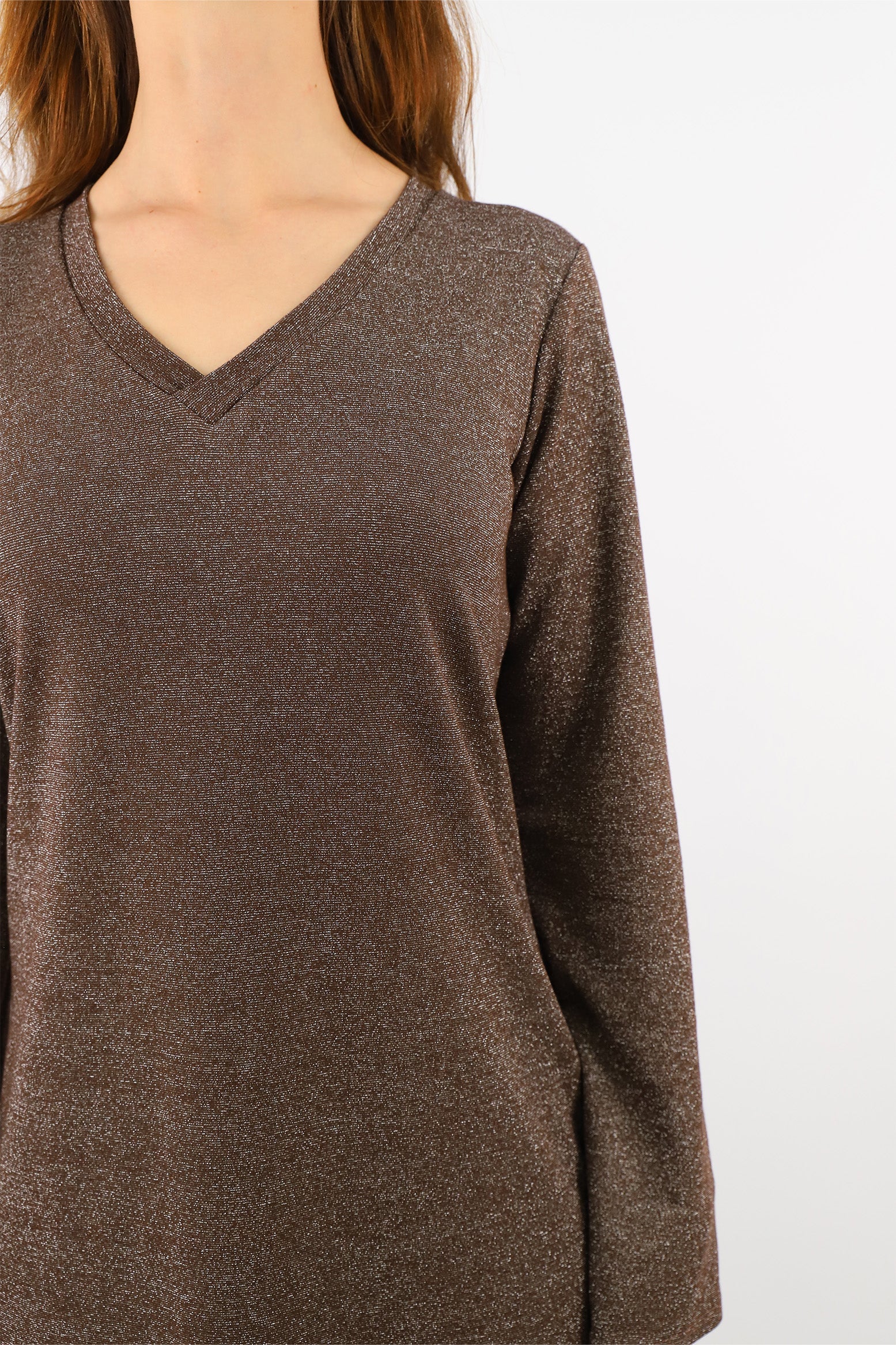 Festliches Lurex Kleid - Braun