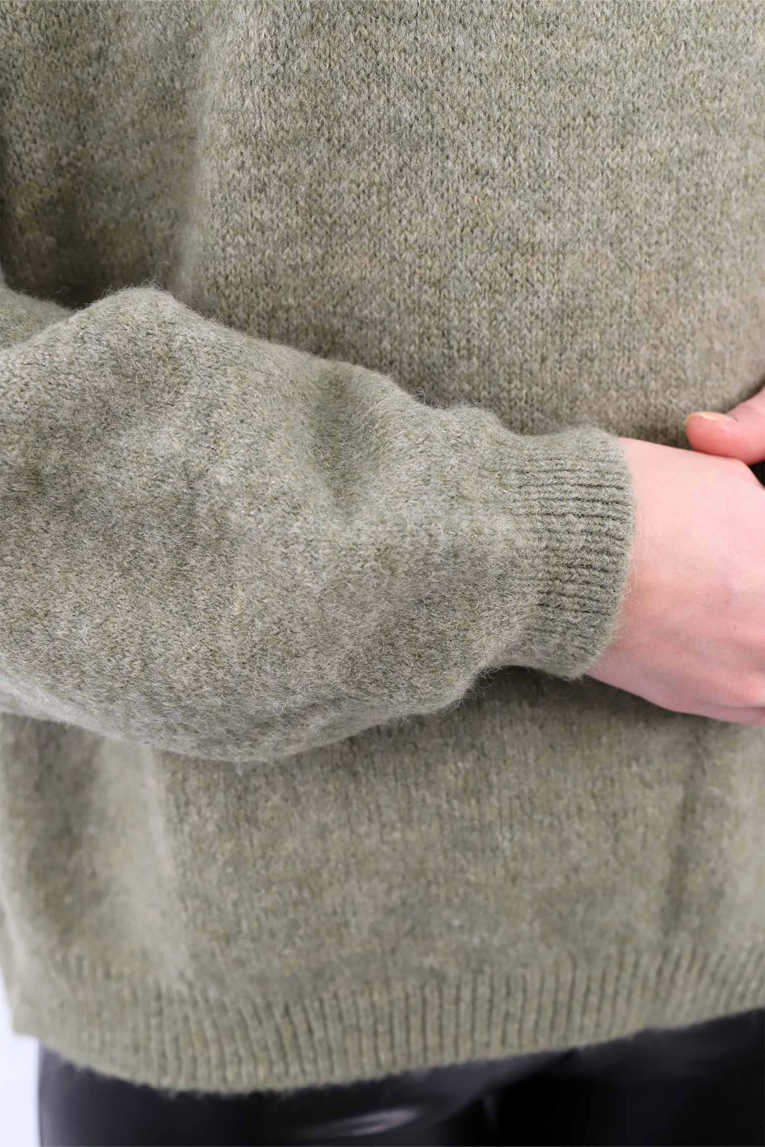 Pullover mit aufgesetzter Naht - Salbei