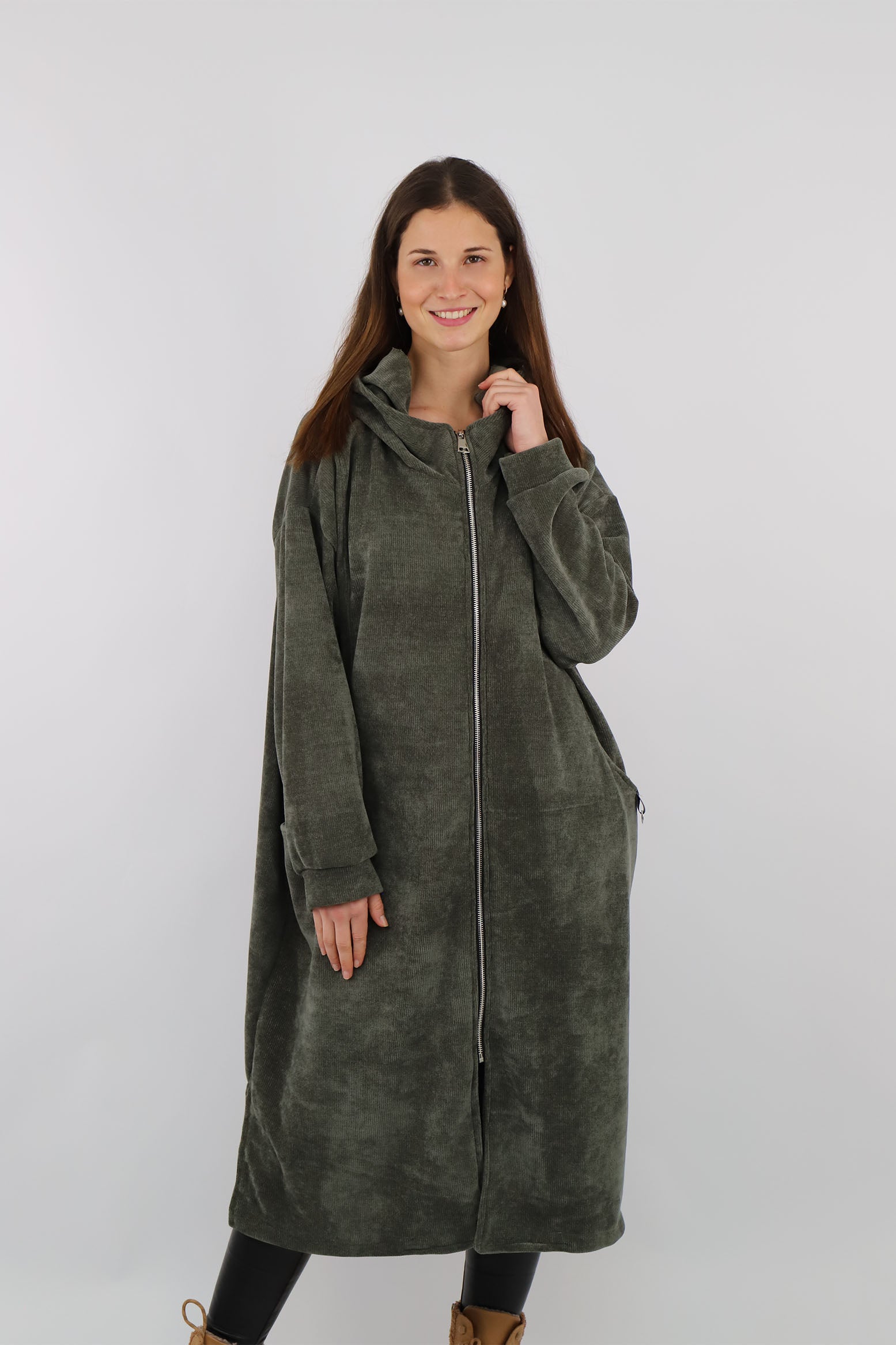 Kord-Mantel "Love & Peace" - Khaki