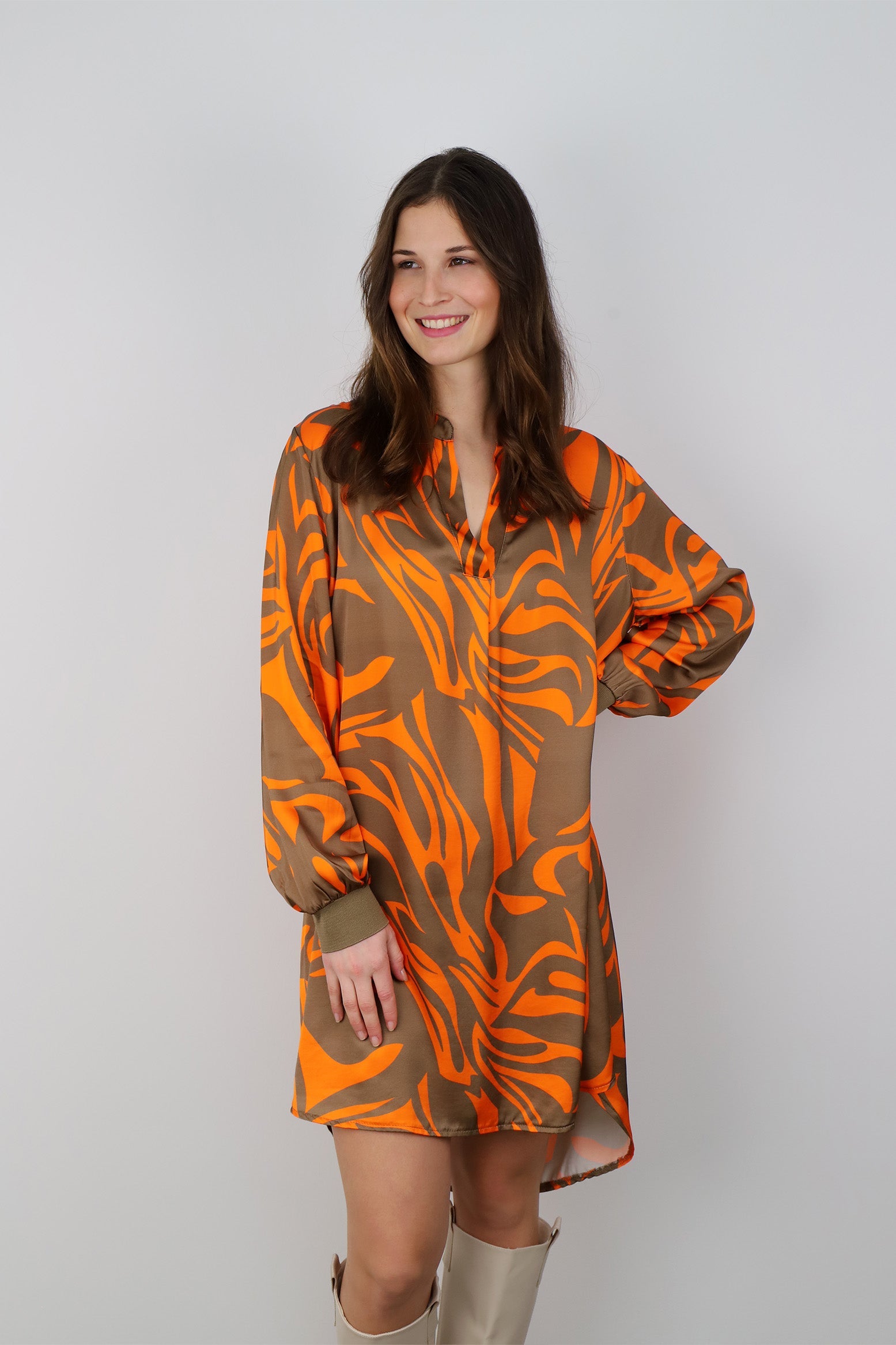 Seidenkleid "Venedig" - Camel