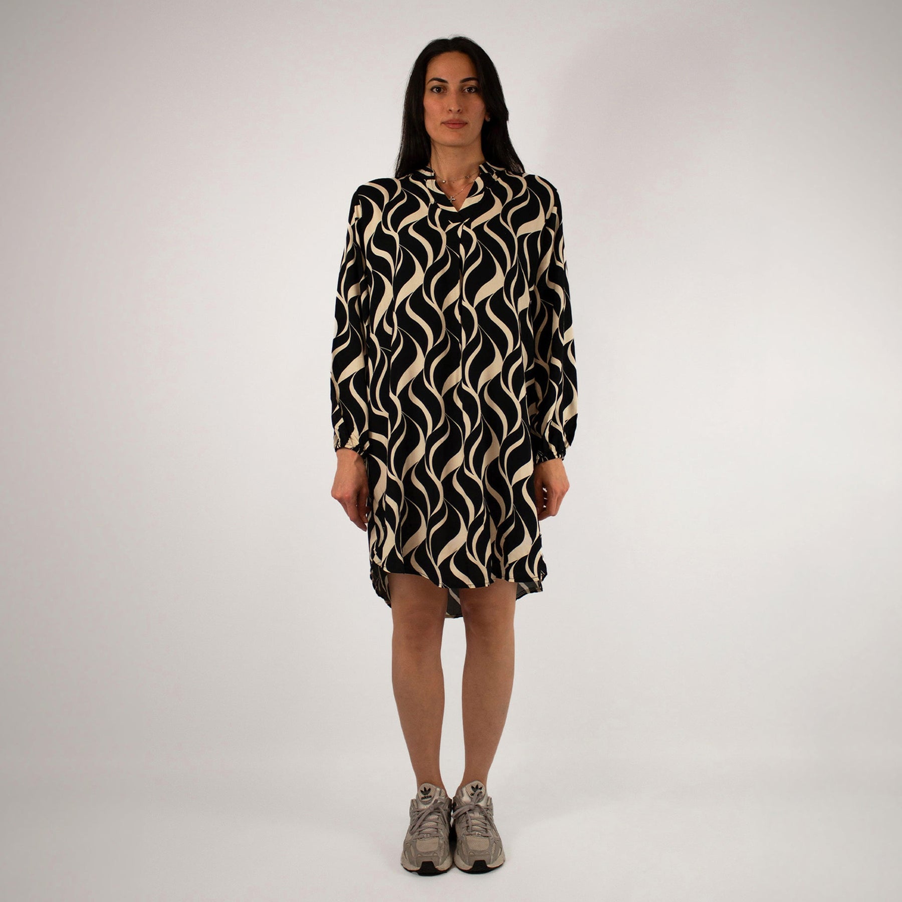 Design Kleid - Schwarz/Weiß