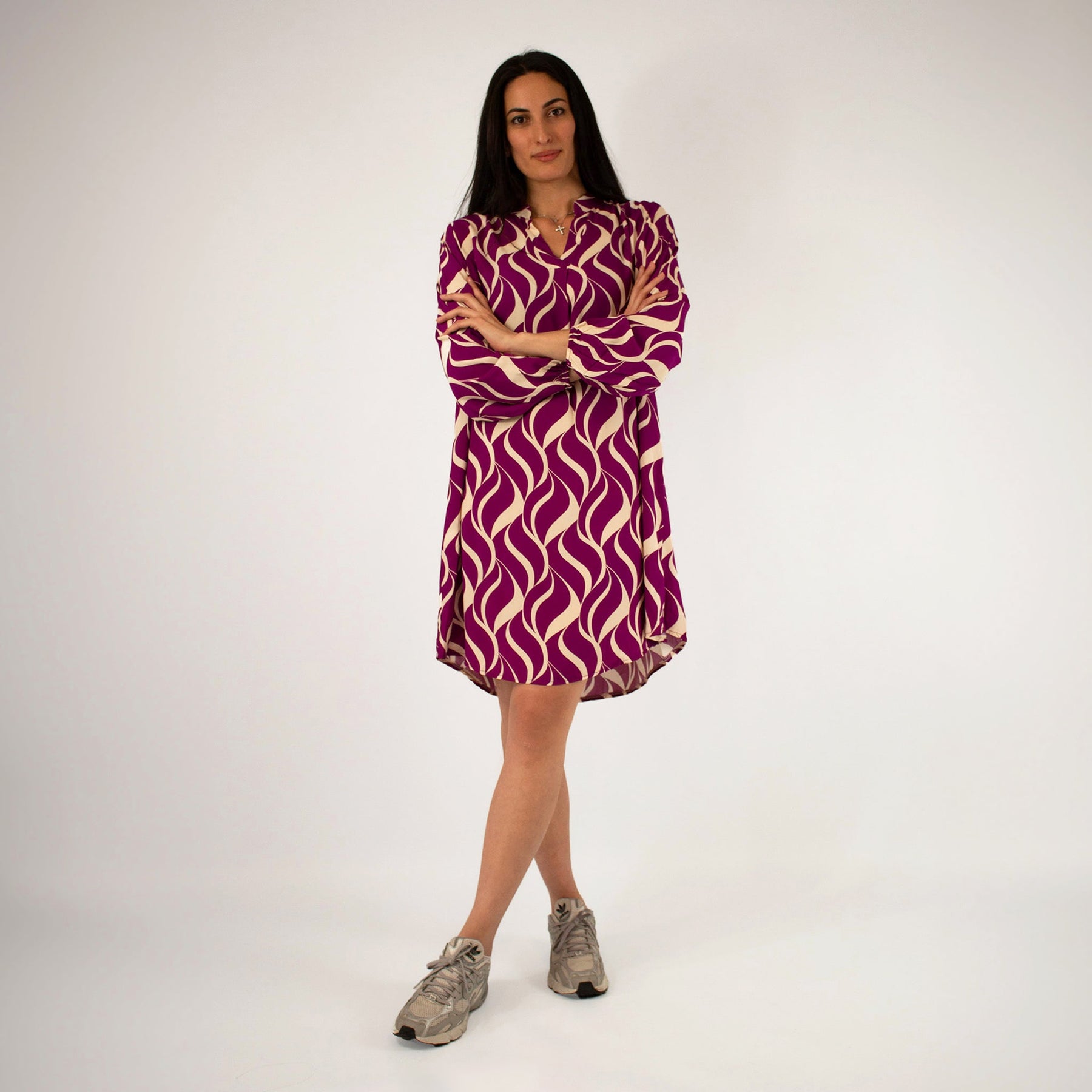 Design Kleid - Pink/Weiß