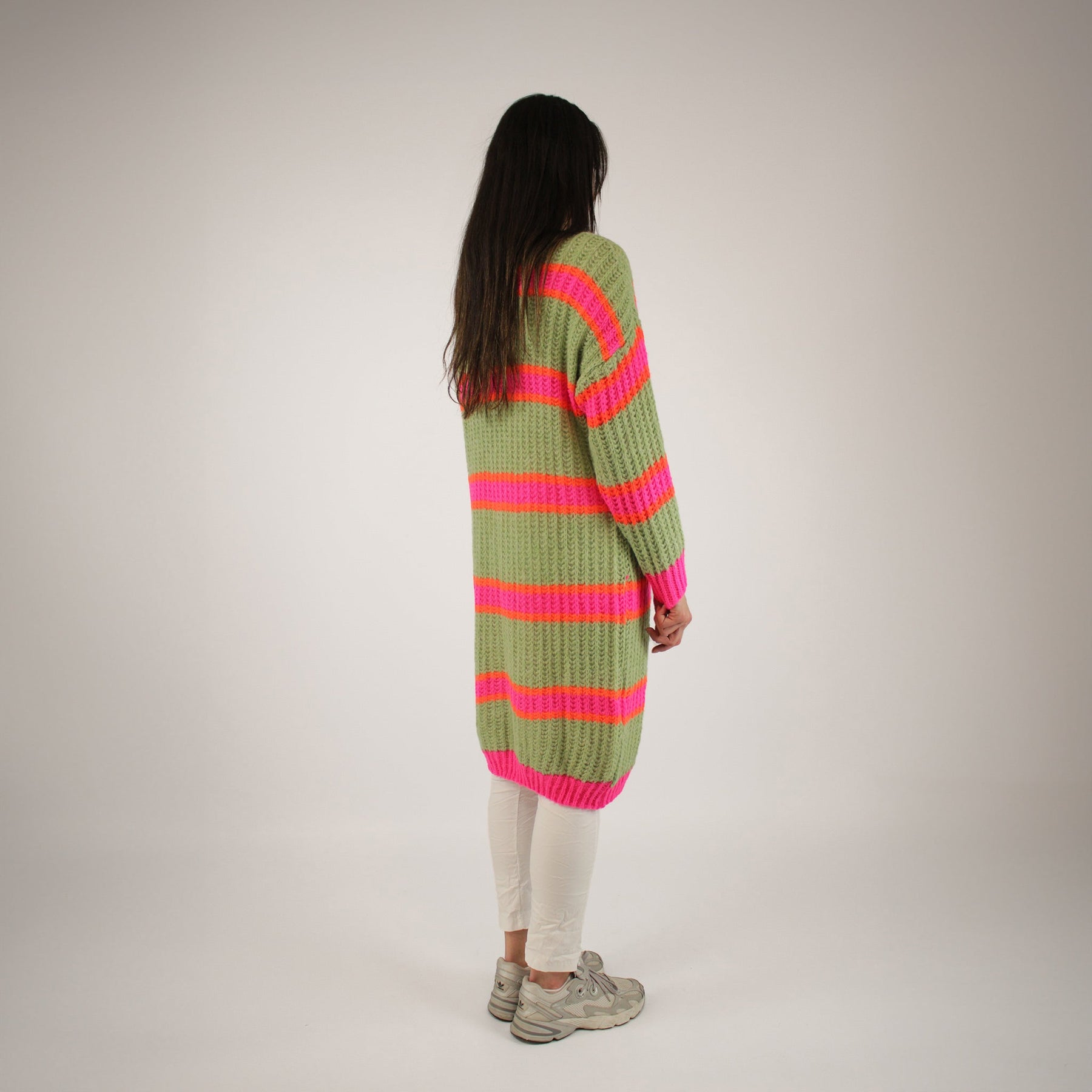 Strickjacke Grün/Pink/Orange