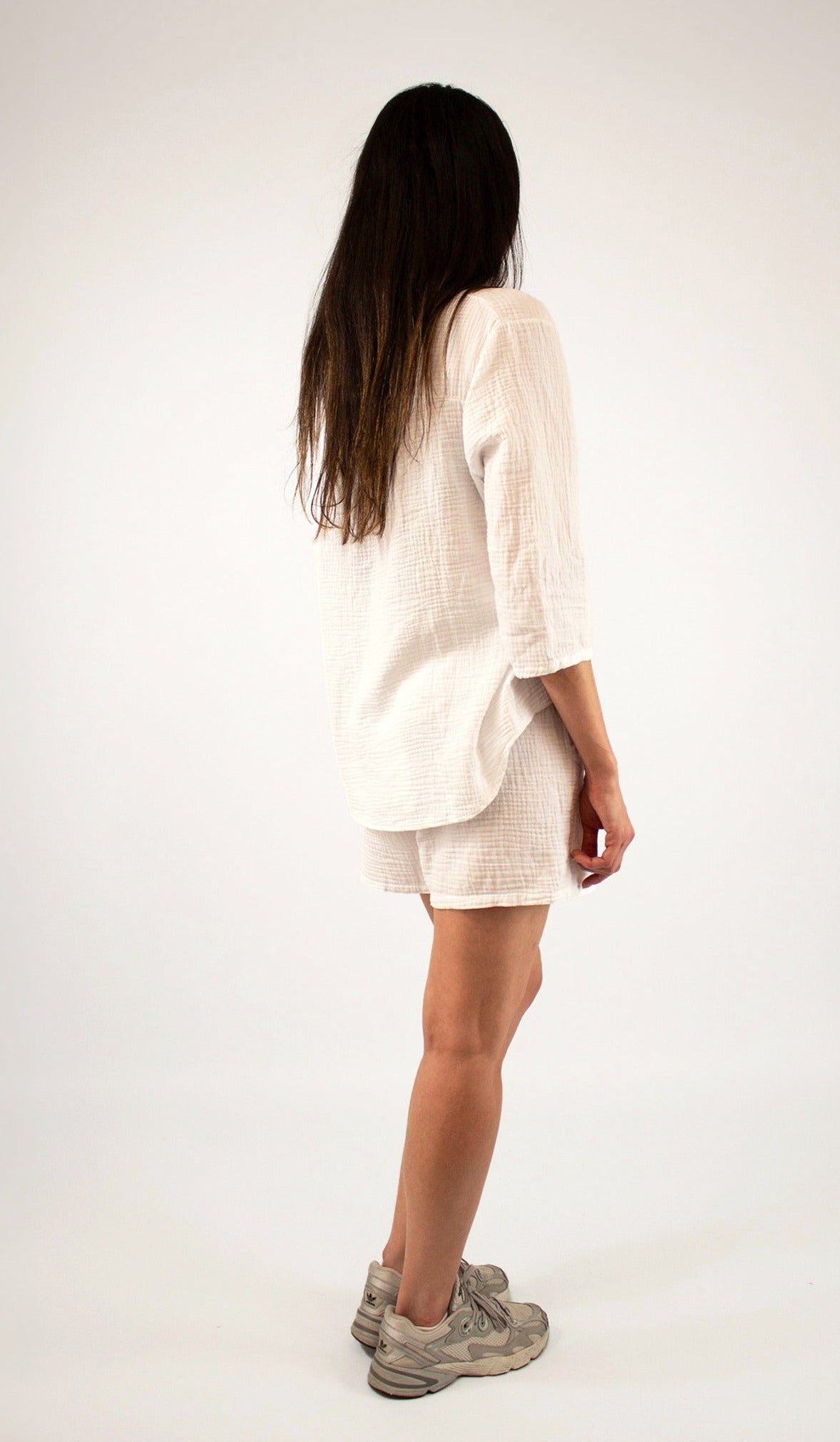 Natürliche Musselin-Bluse - Weiß
