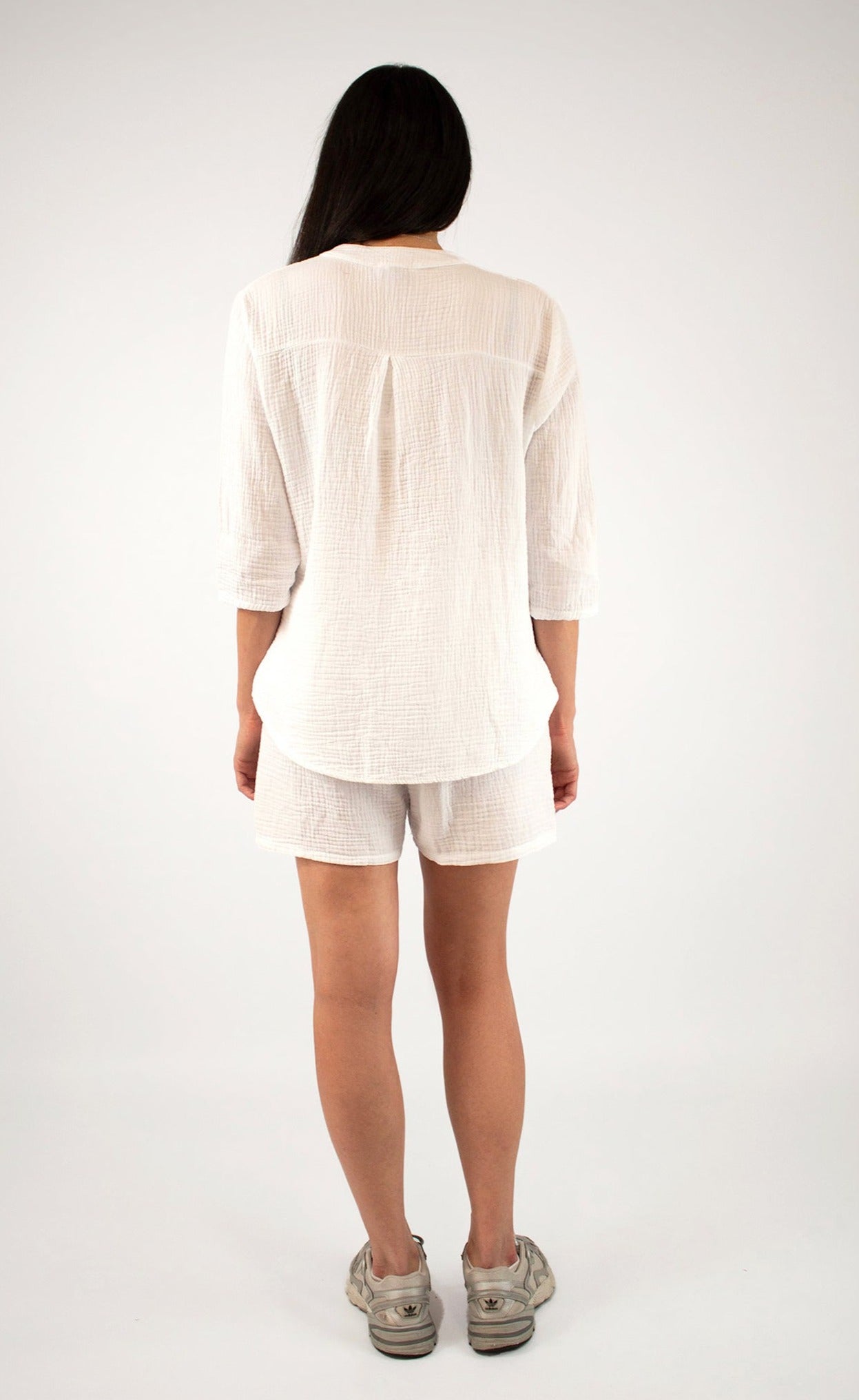 Natürliche Musselin-Bluse - Weiß