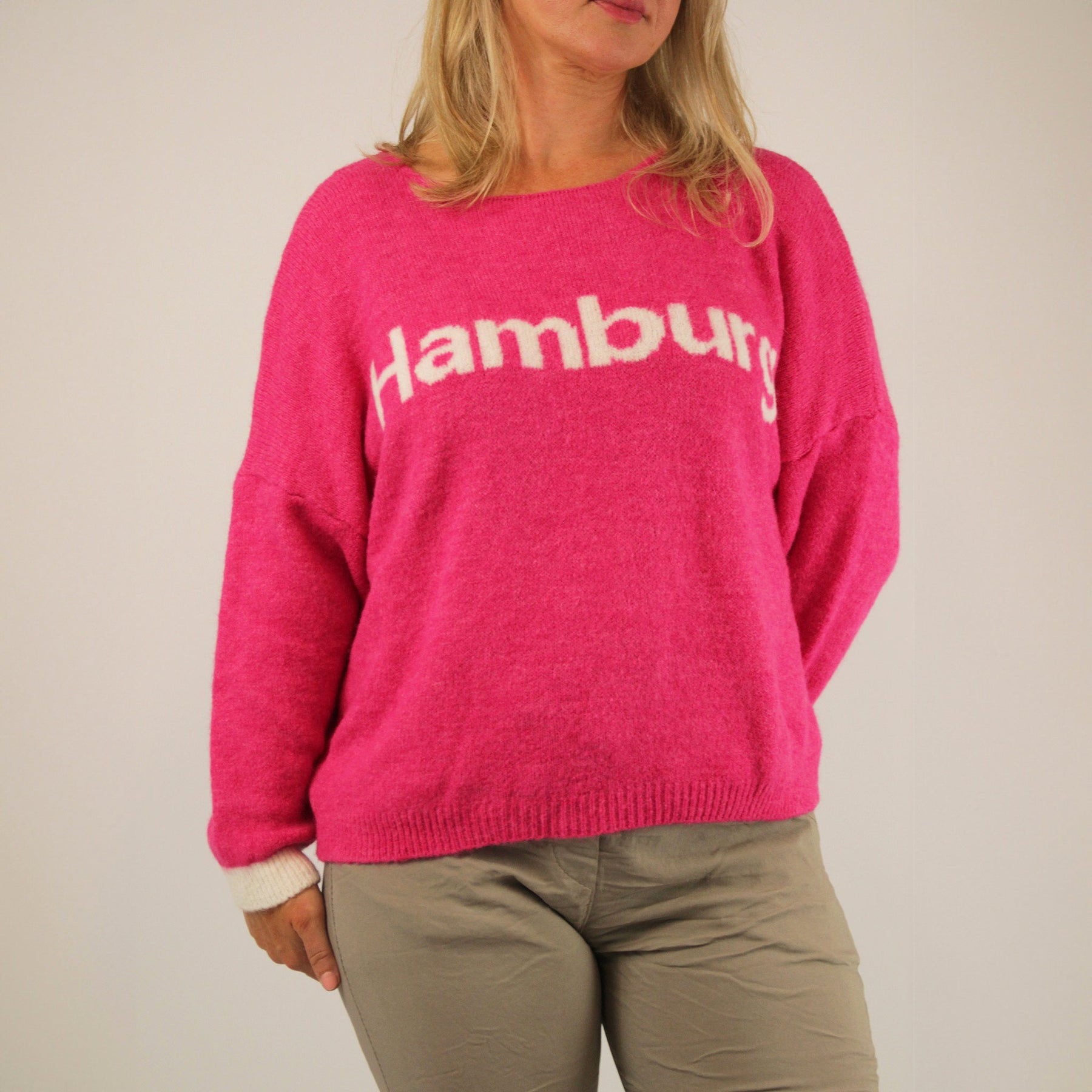 Pullover "Hamburg" Pink/Weiß