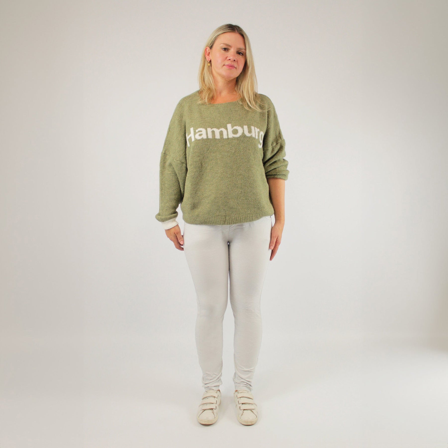 Pullover "Hamburg" Grün/Weiß