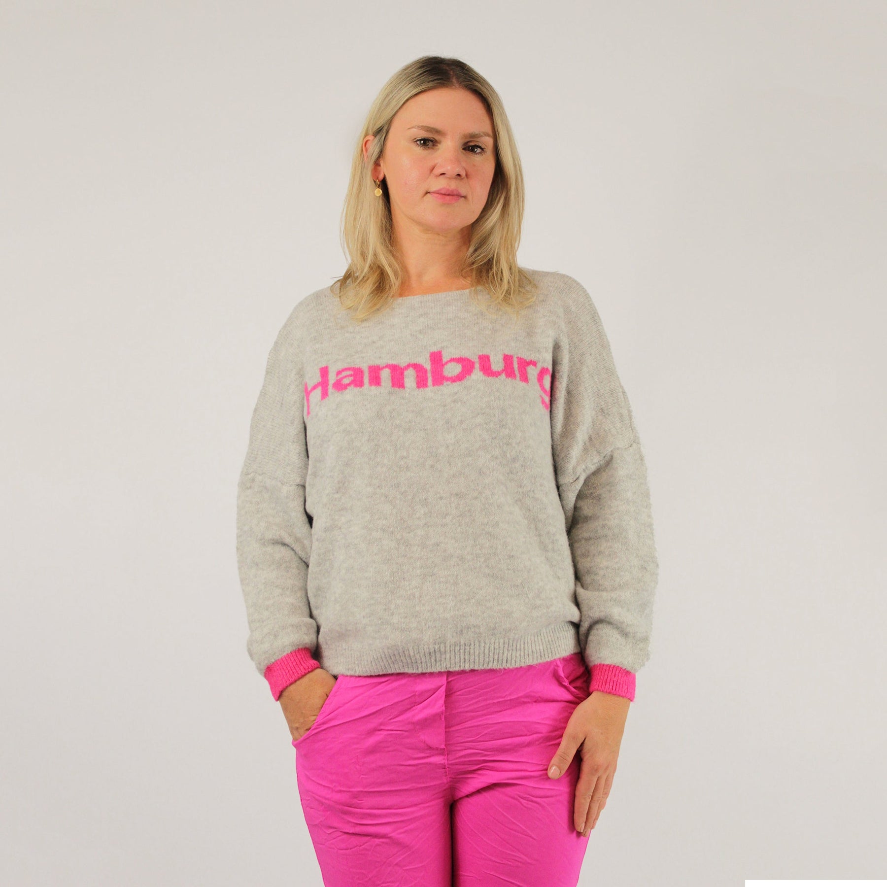 Pullover "Hamburg" Grau/Pink